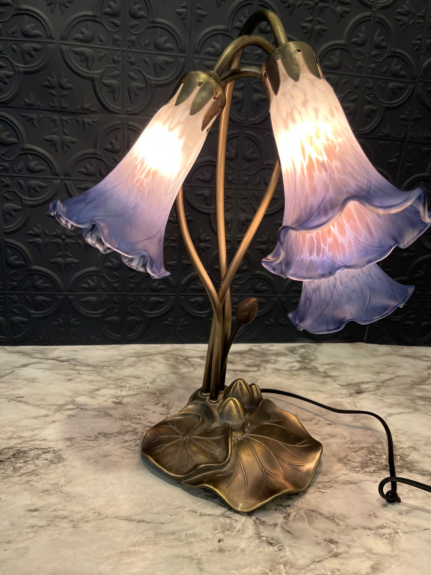 Purple Lilypad Lamp with 3 lights