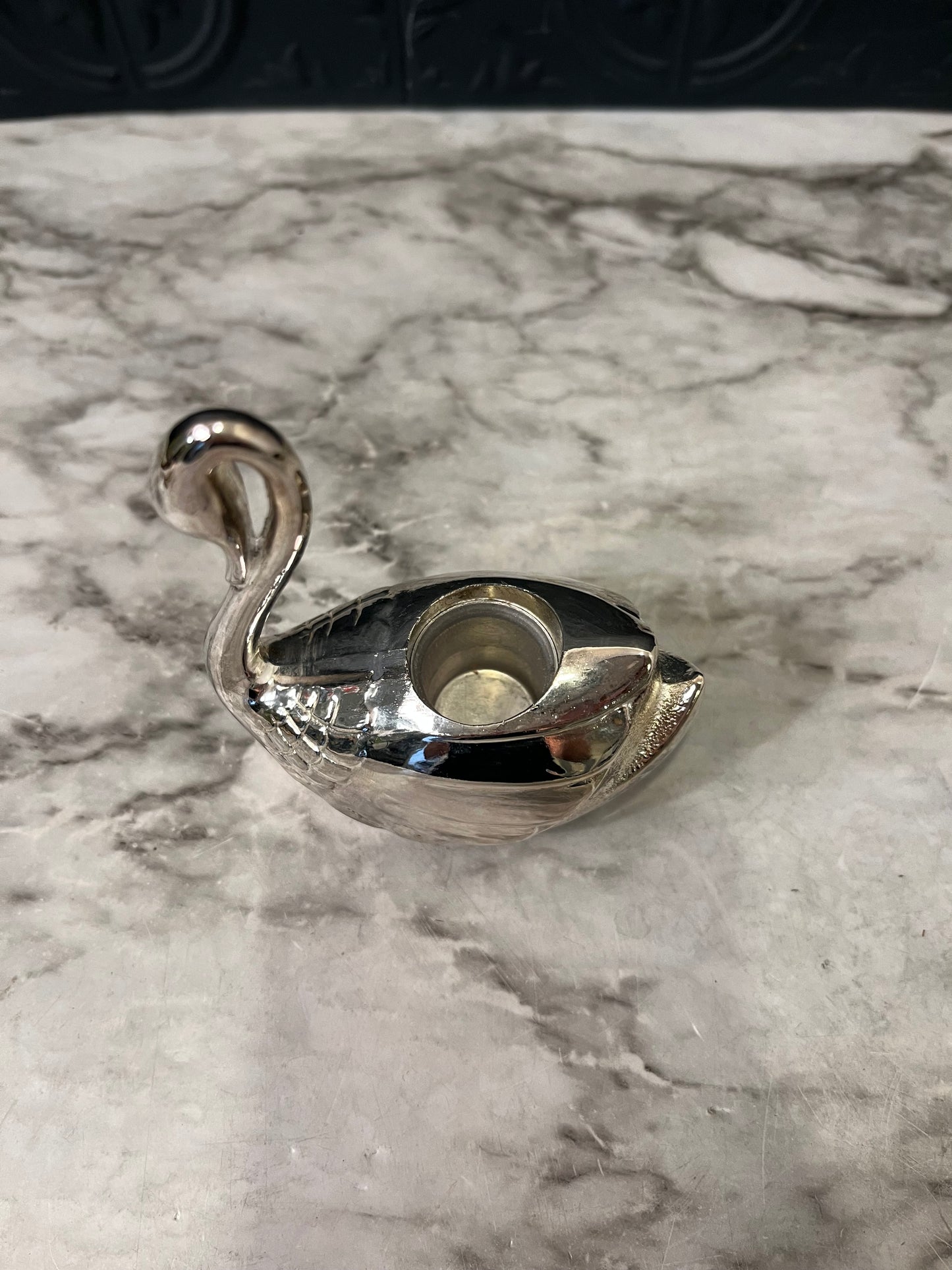 International Silver Plate Swan Candle Holder