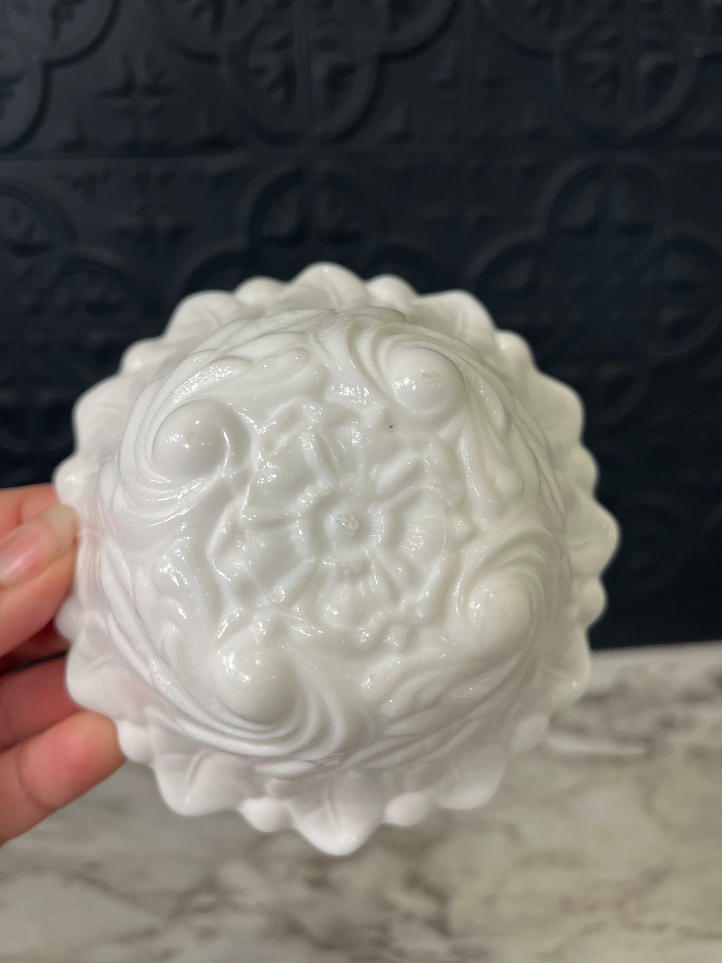 Indiana Milk Glass Leaf Bowl