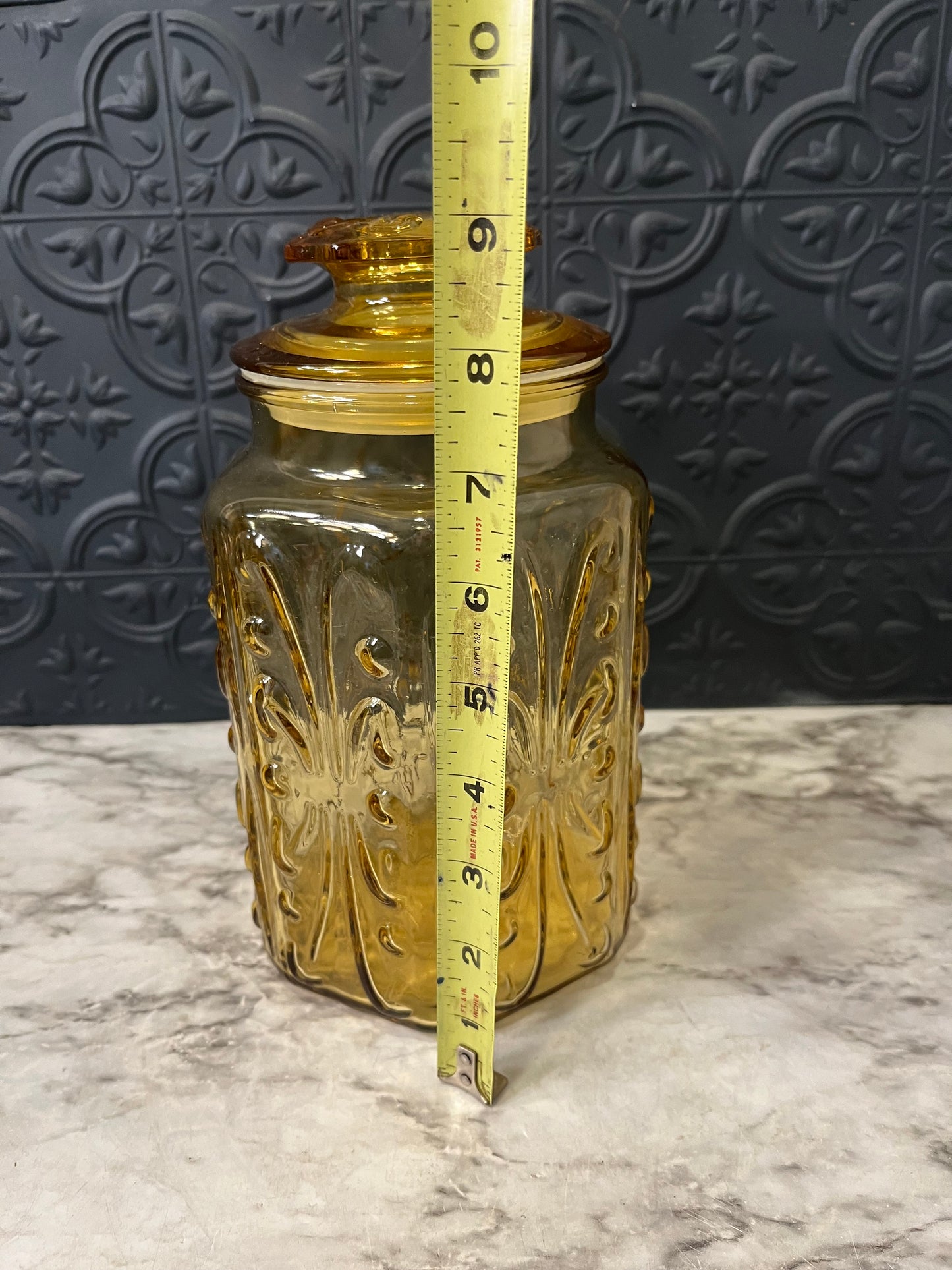 Federal Amber Glass Canister