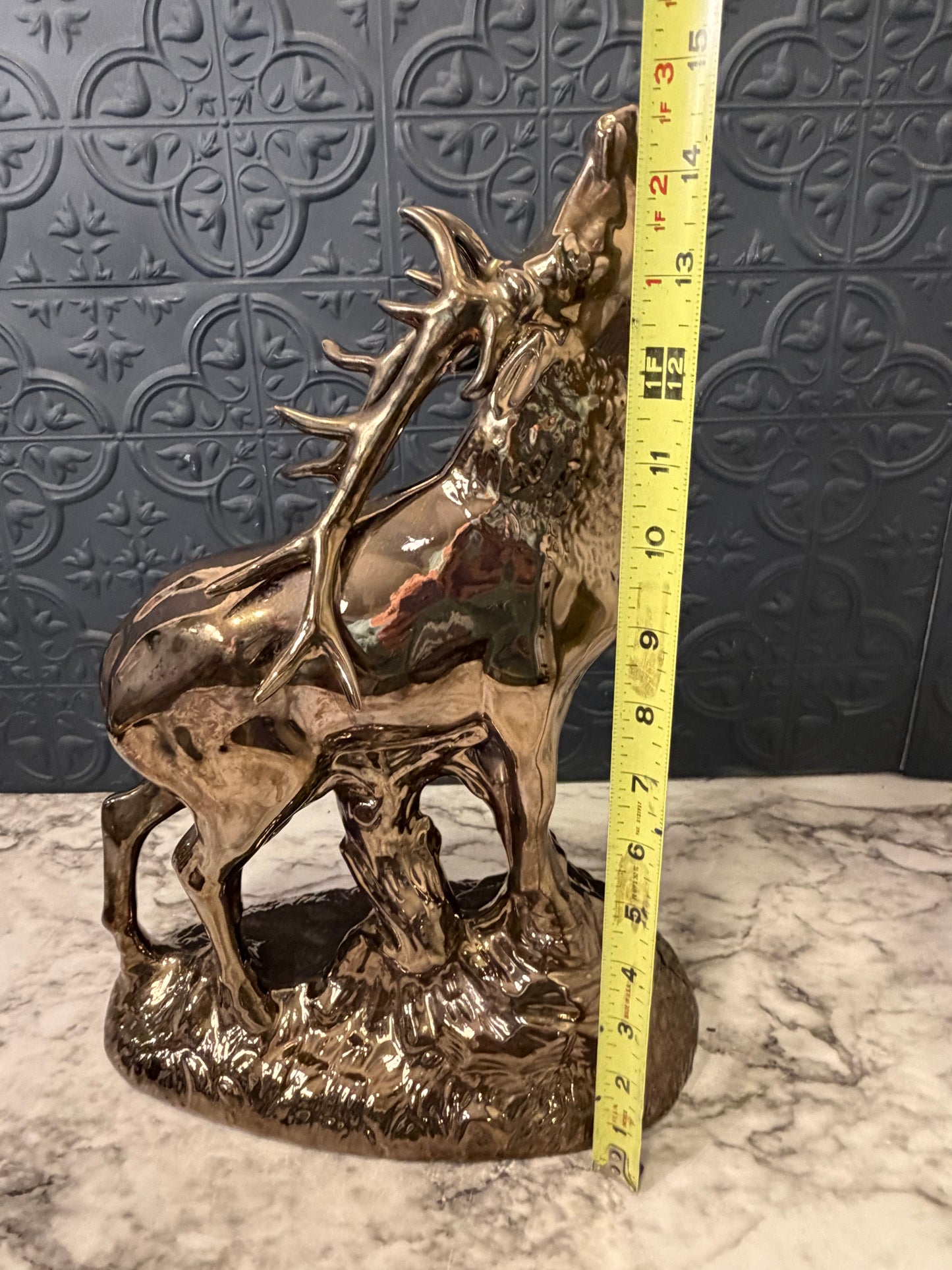 Bronze Glazed Ceramic Elk by Edna