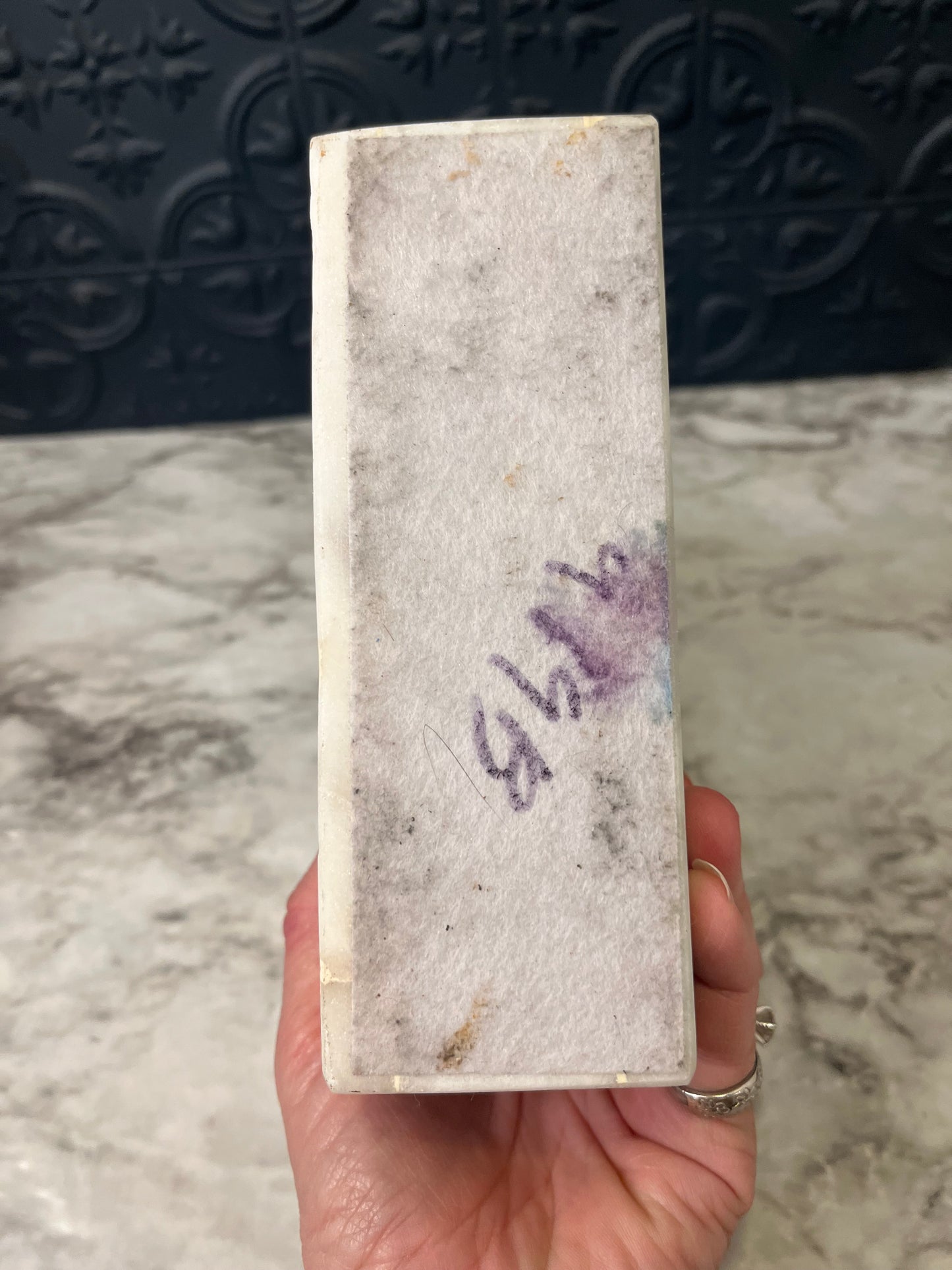 White Marble Napkin/Letter Holder