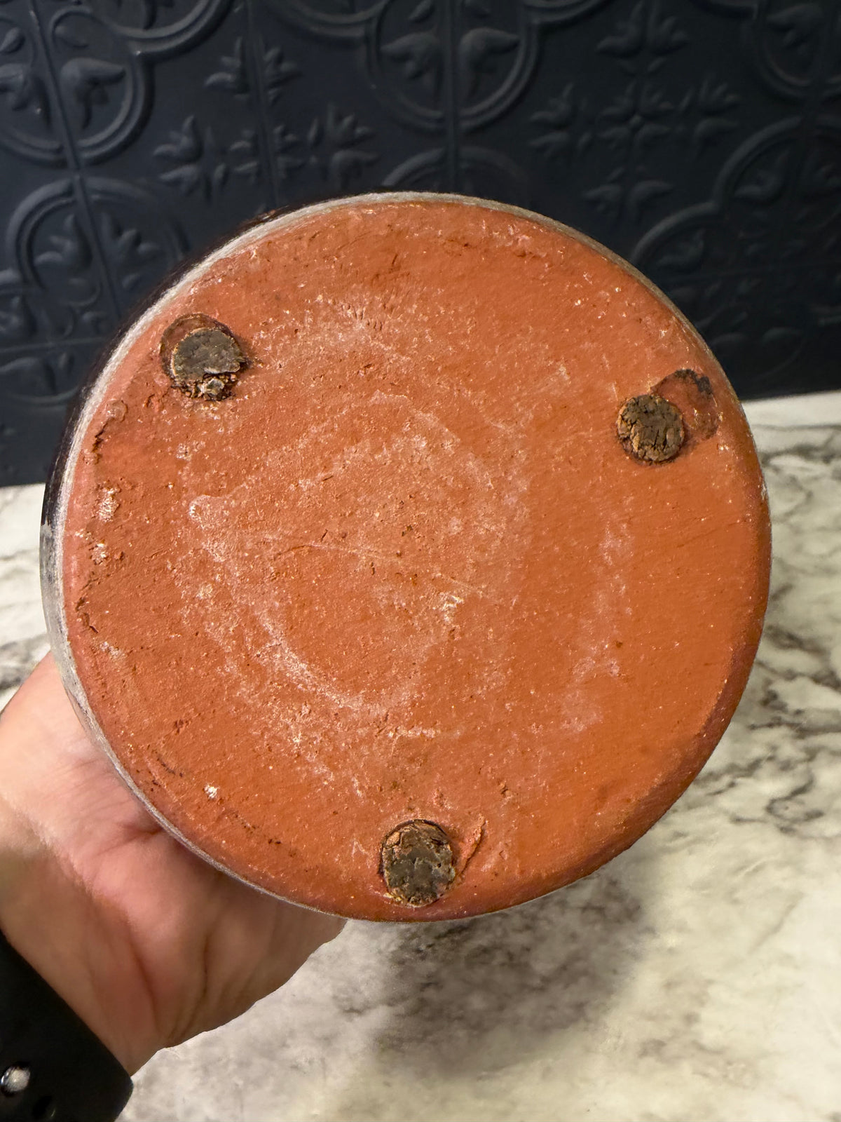 6" Terracotta Pottery Vse with Dark Brown Glaze