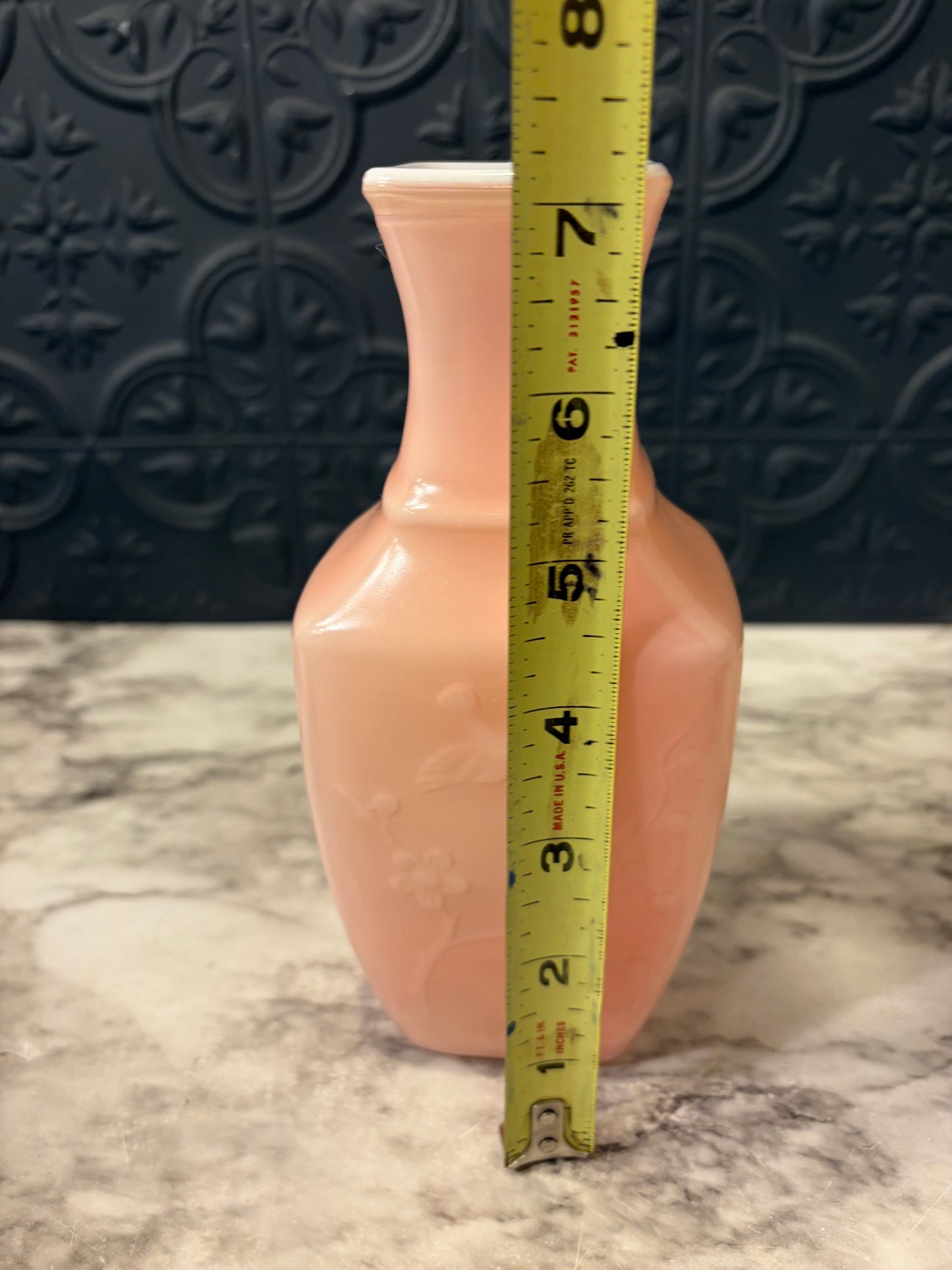 Avon Pink Vase with Bird Relief
