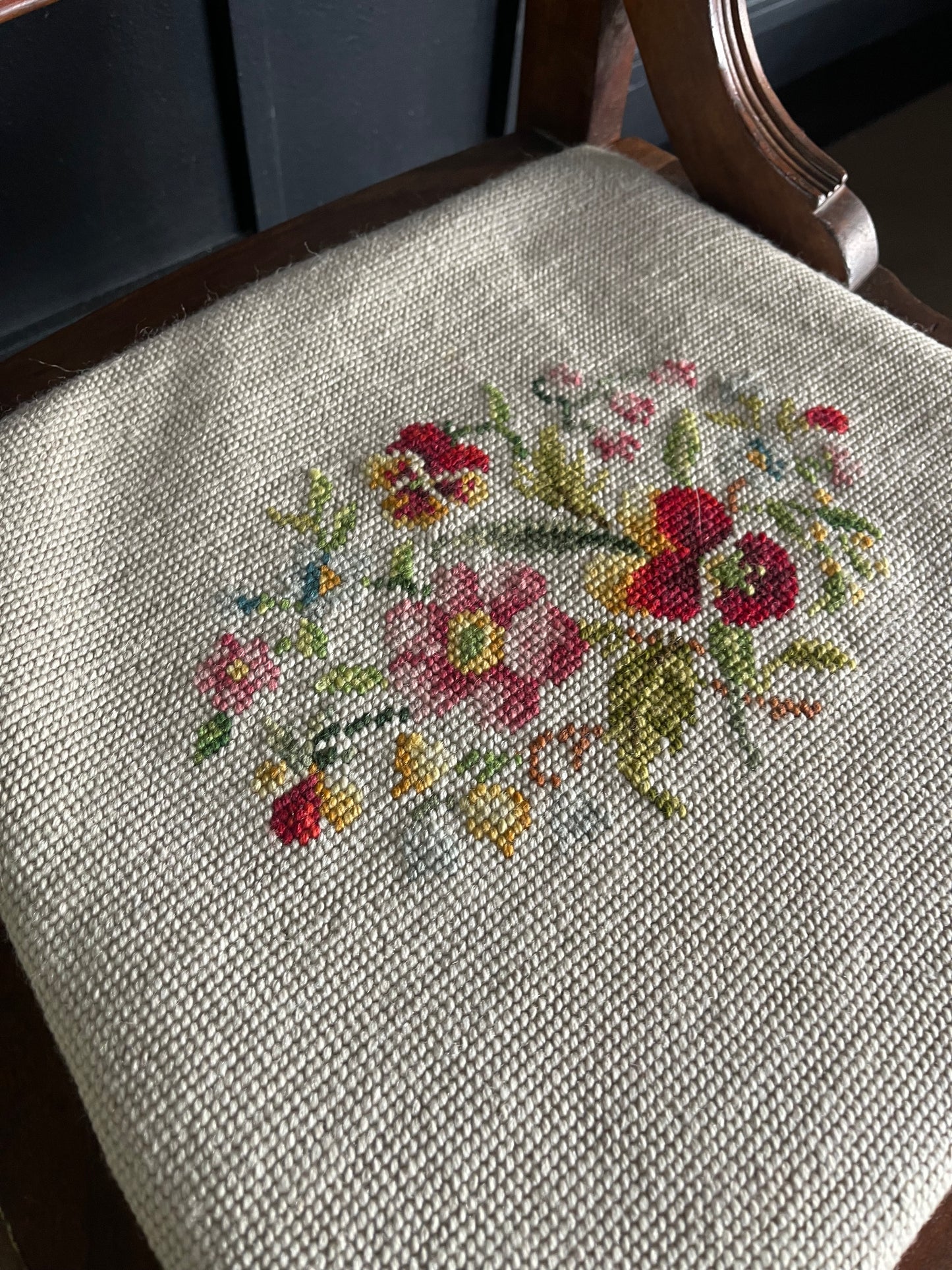 Eastlake Chair with Embroidered Seat