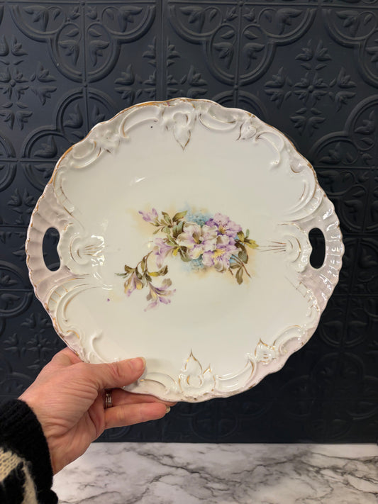 White Porcelain Plate with handles