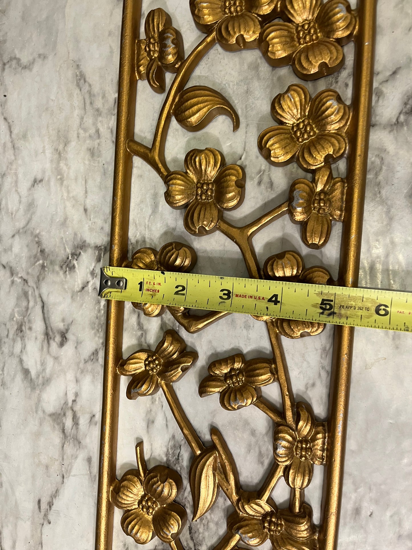 Gold Metal Cherry blossom wall hanging