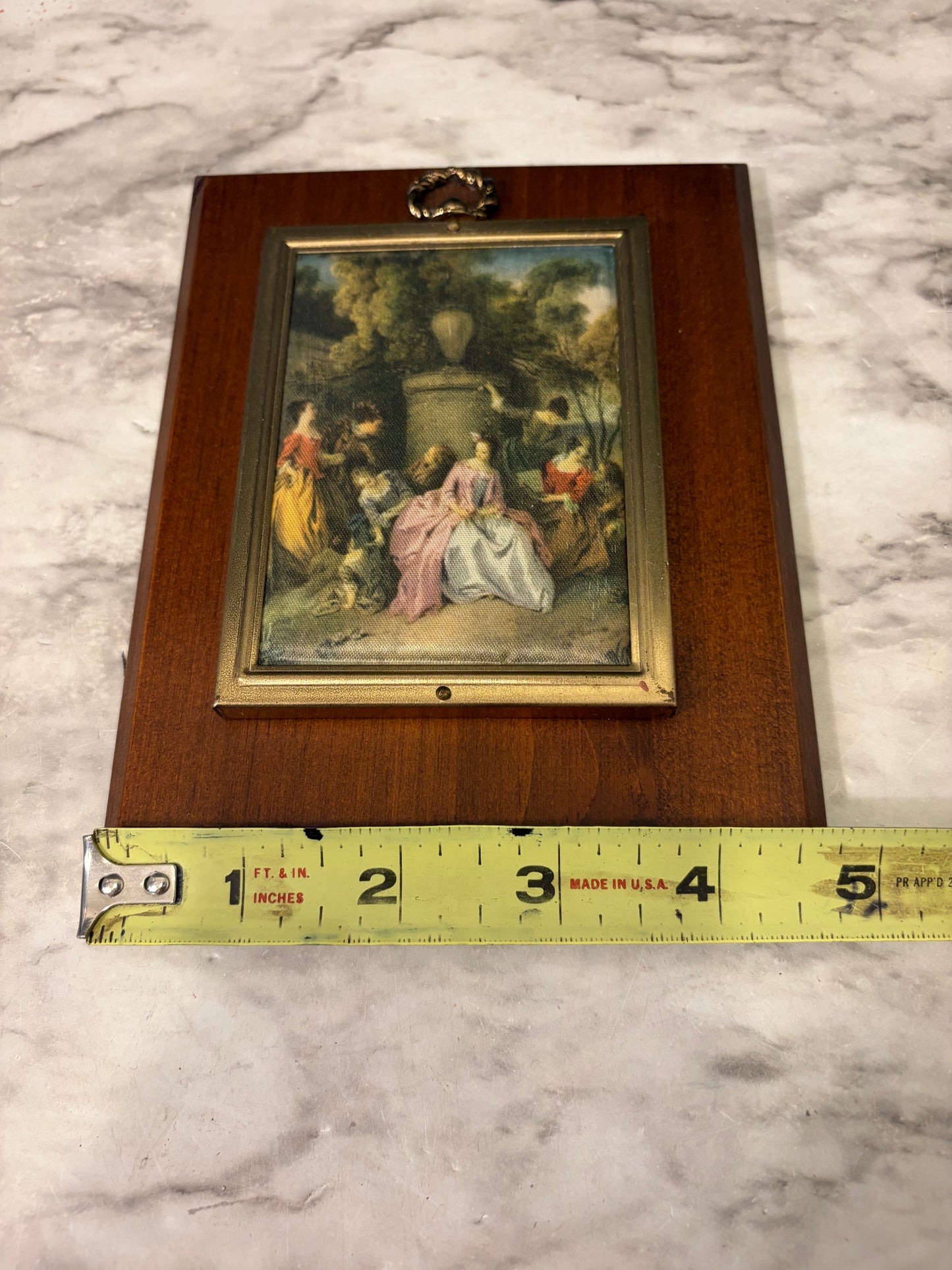 Silk Picture of Women Mounted on Wood