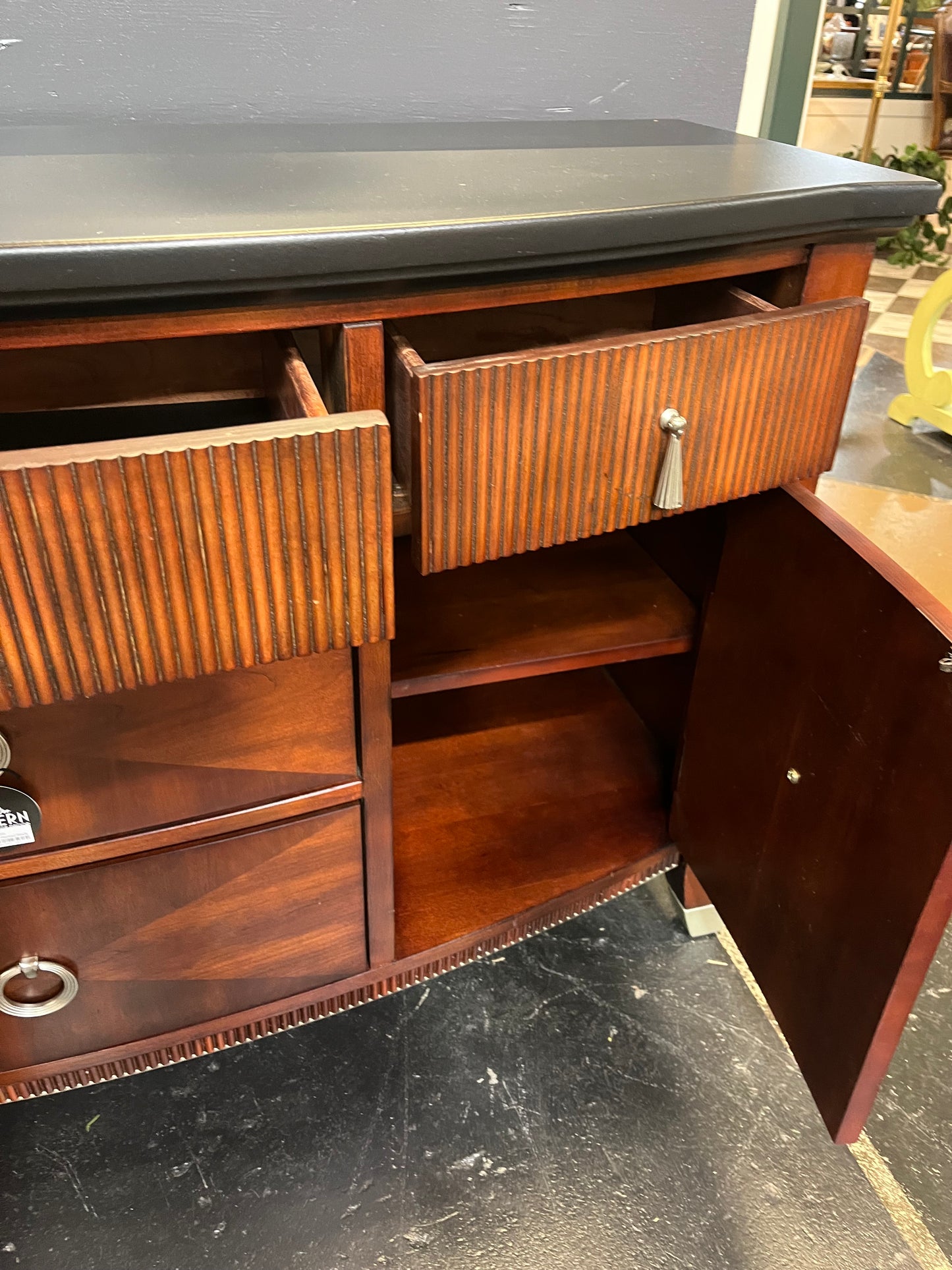 Cherry Buffet with Painted Black Top