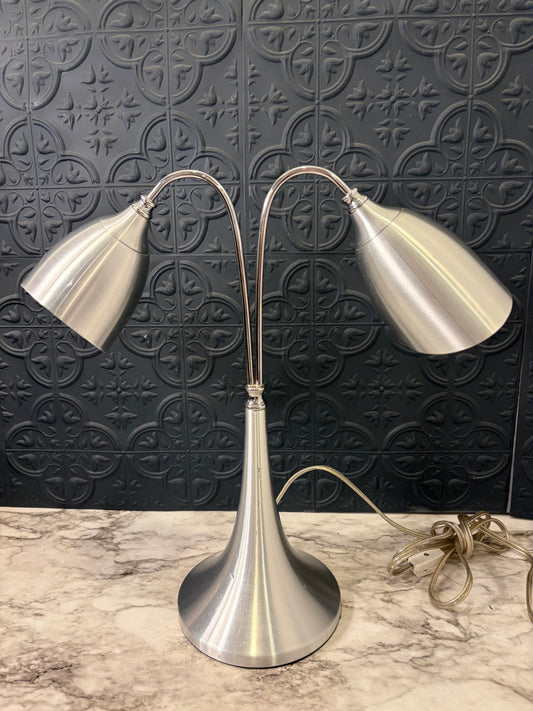 Chrome Dual Light Desktop Lamp