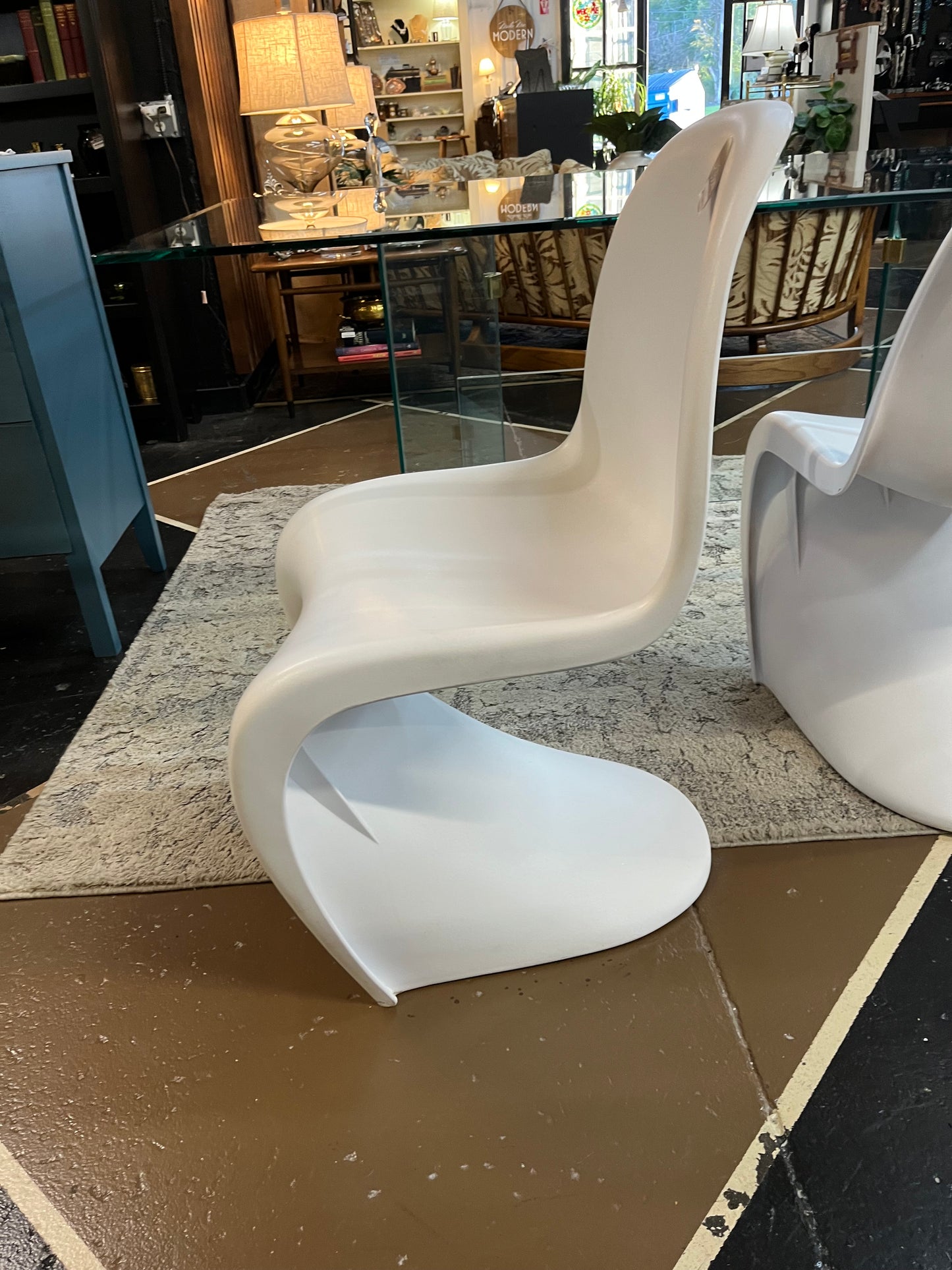 White Panton Style Dining Chairs set of 2