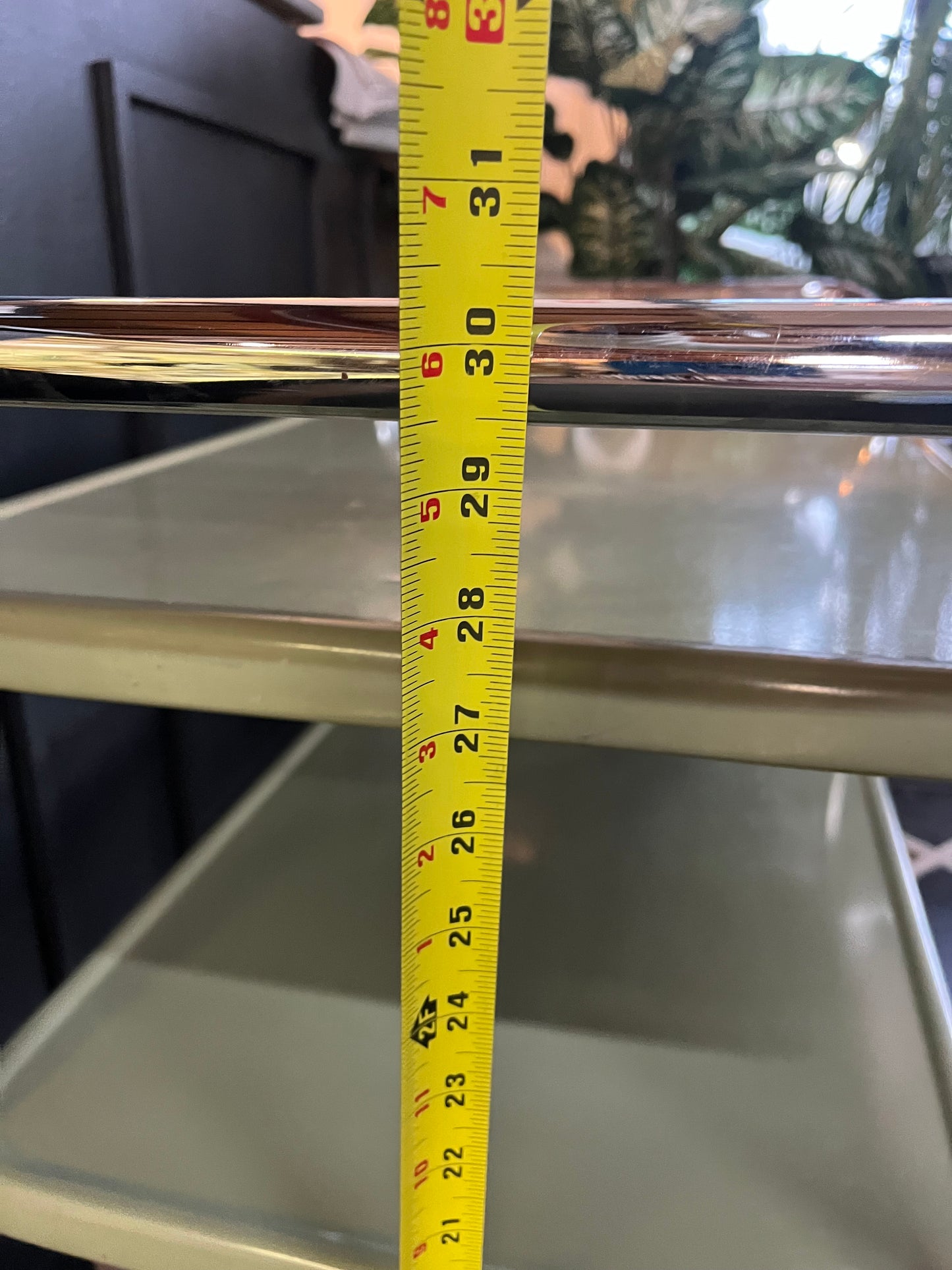 Vintage Sage Green Metal 3 tier cart