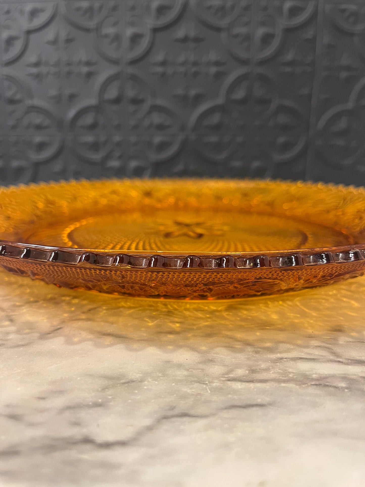 Amber Indiana Glass Tiara Platter