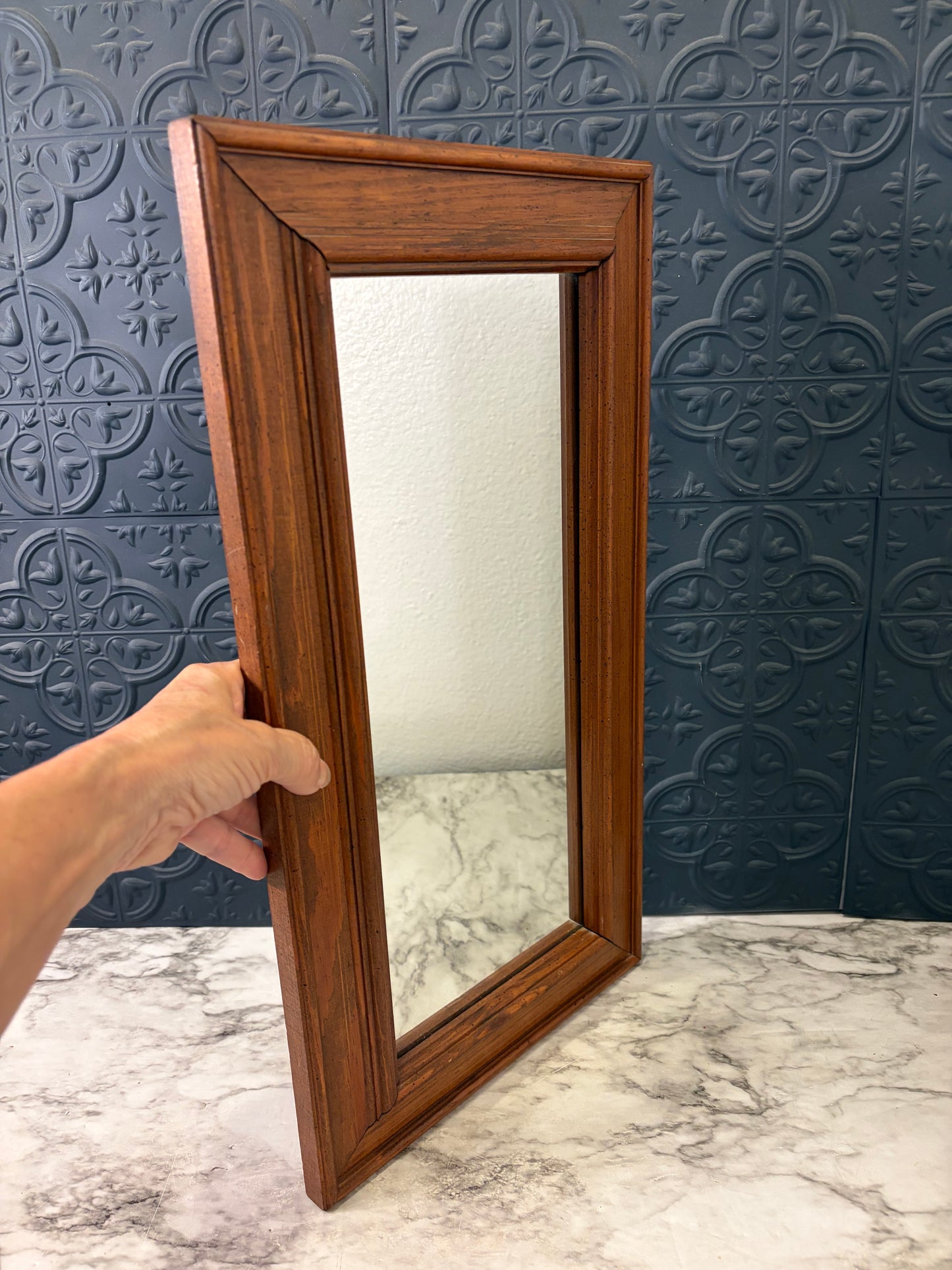 10.5" x 19.5" Wood Wall Mirror