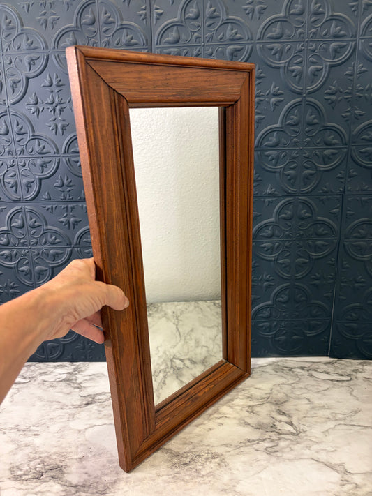 10.5" x 19.5" Wood Wall Mirror