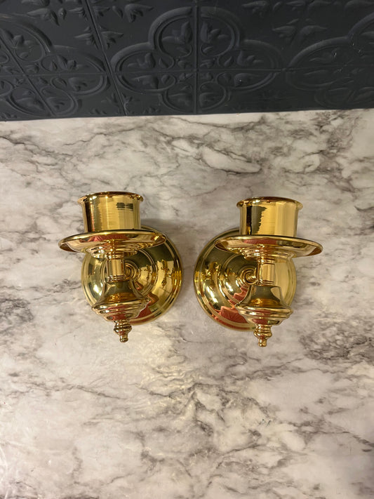 Polished Brass Wall Sconce 5.5 " set of 2