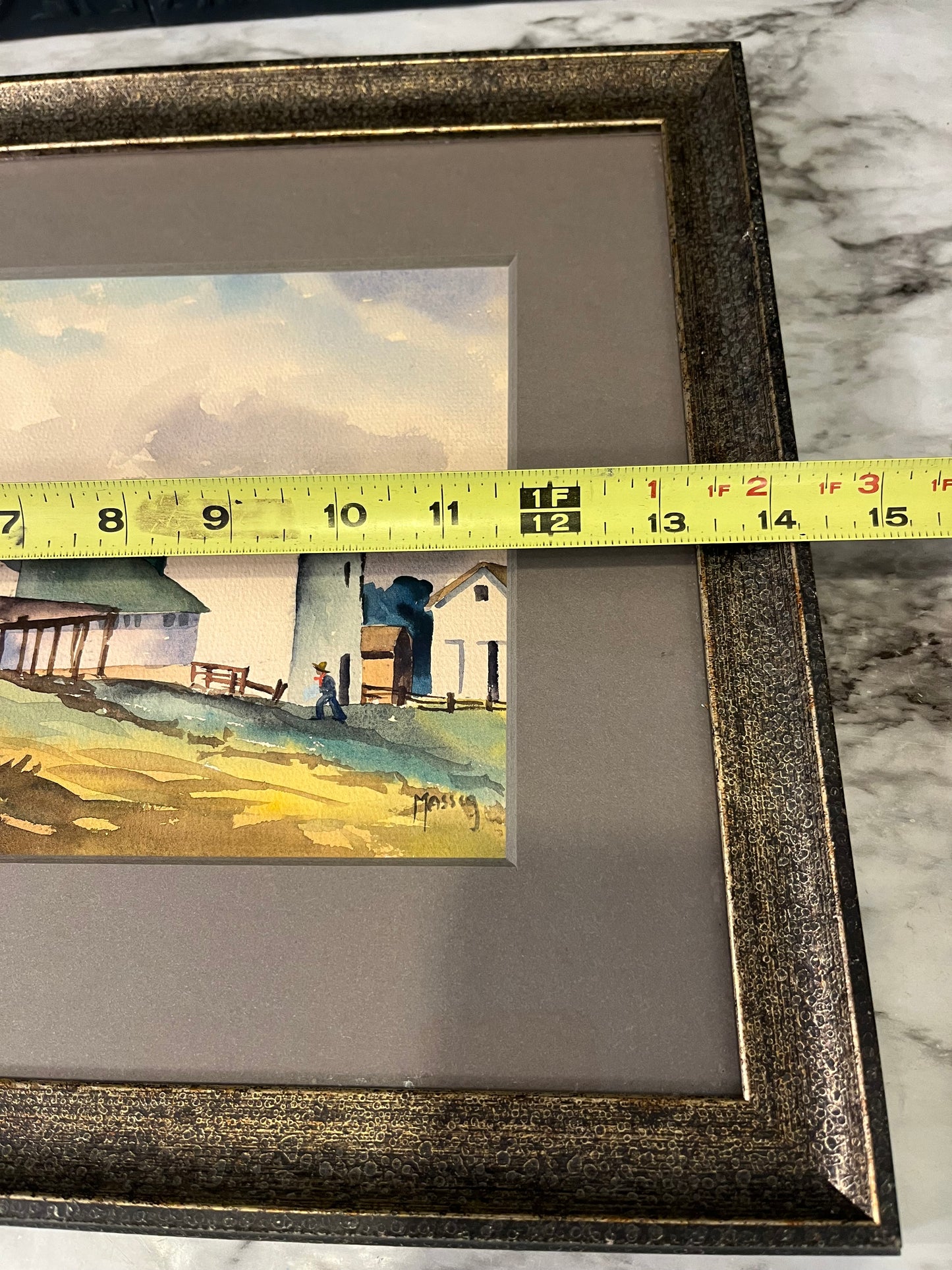 Original Watercolor by Massey Framed