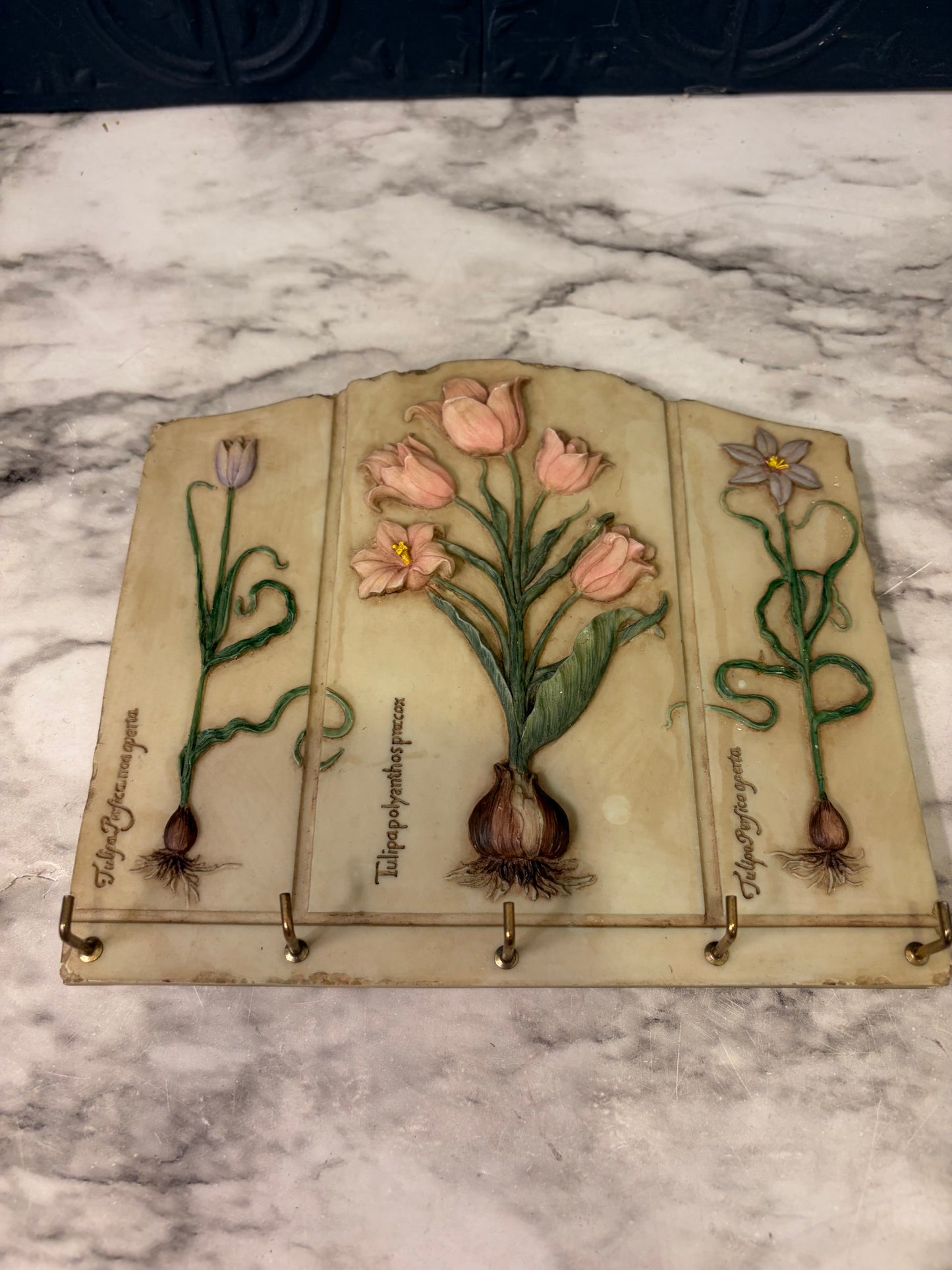 Floral Resin Key Holder