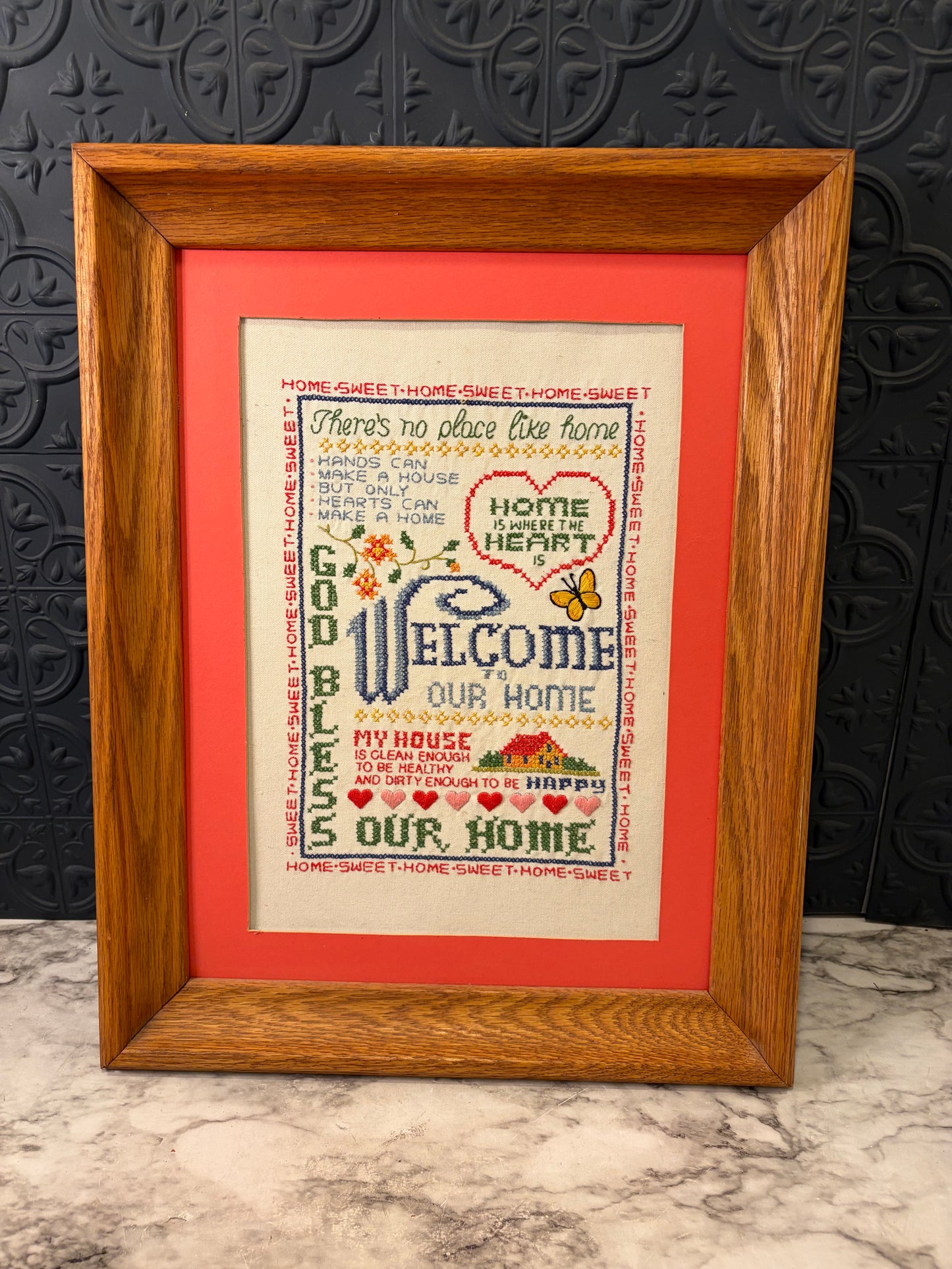 Welcome Cross Stitch Framed