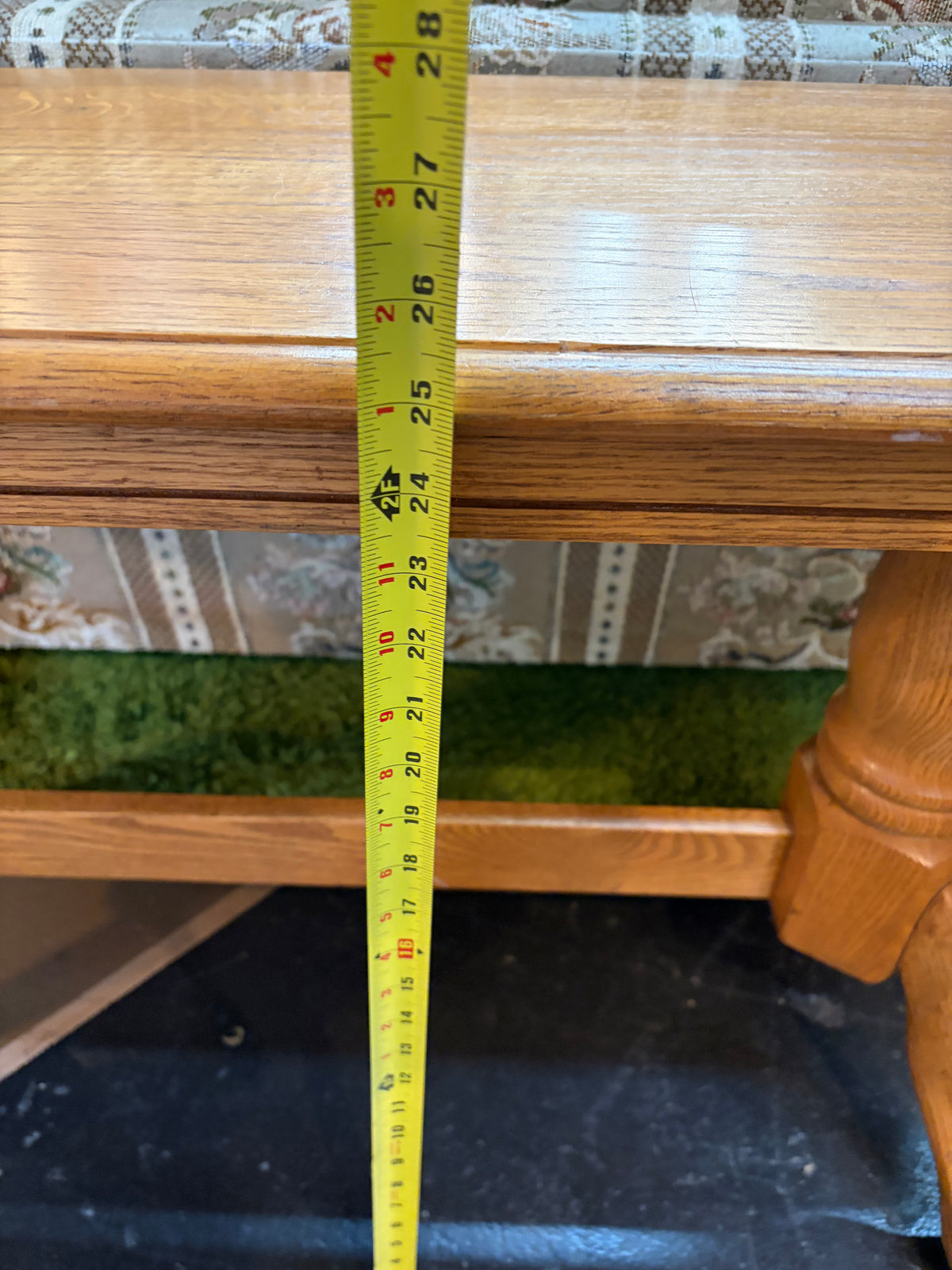 Solid Oak Claw Foot Oval Sofa Table