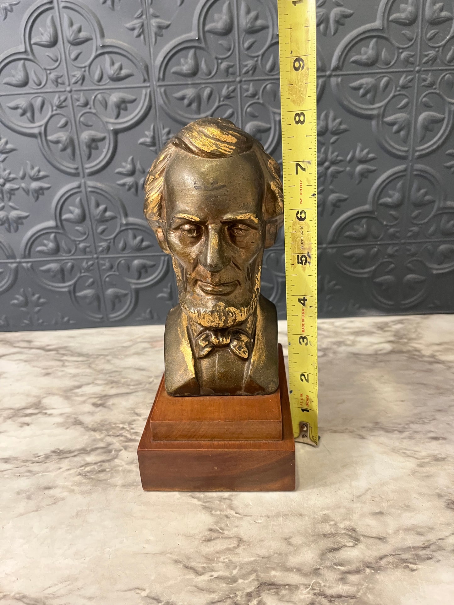 Bronze Bust of Lincoln on Wood