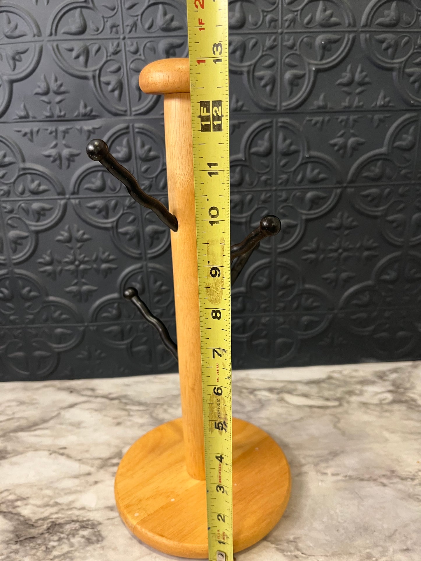 Wood and Metal Mug Rack