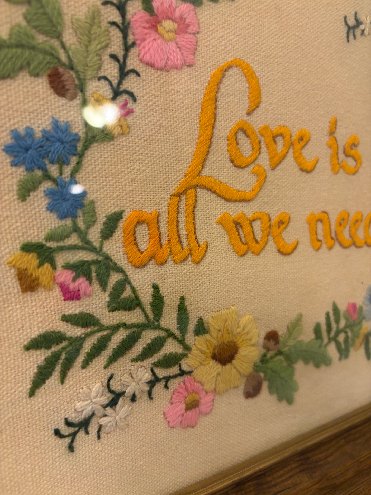 Love is all We need Framed Crewel