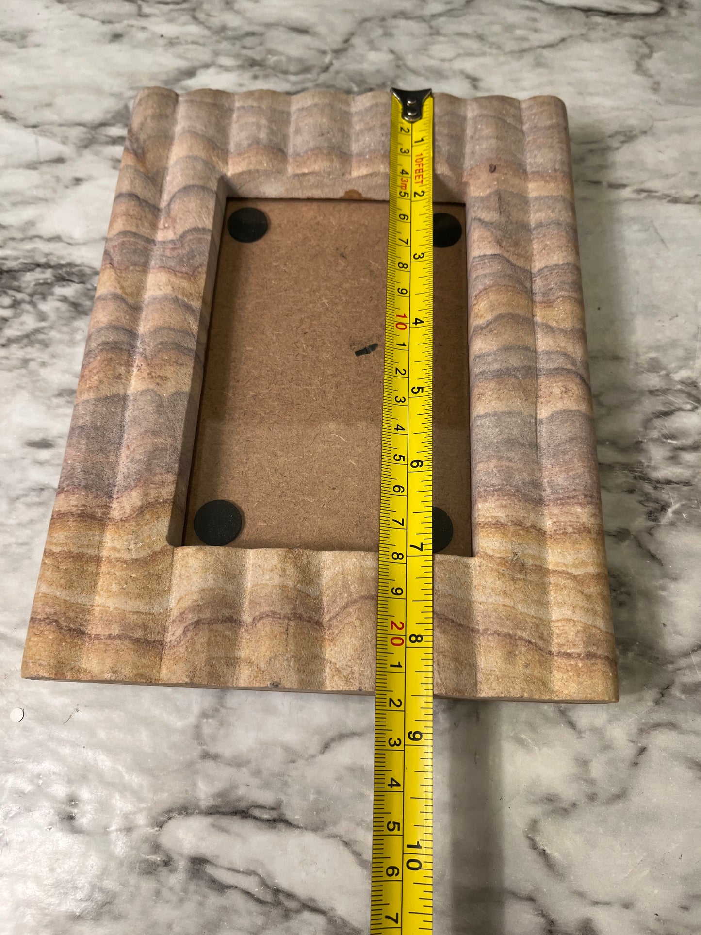 Ribbed Tan Stone Frame