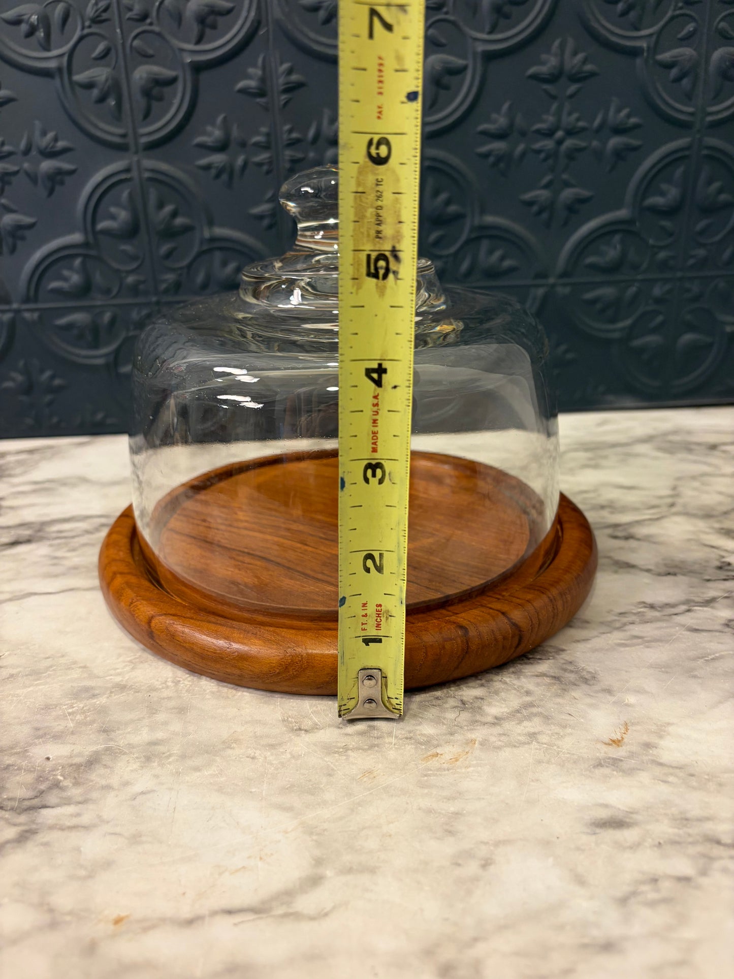 Teakwood and Glass Cheese Dome