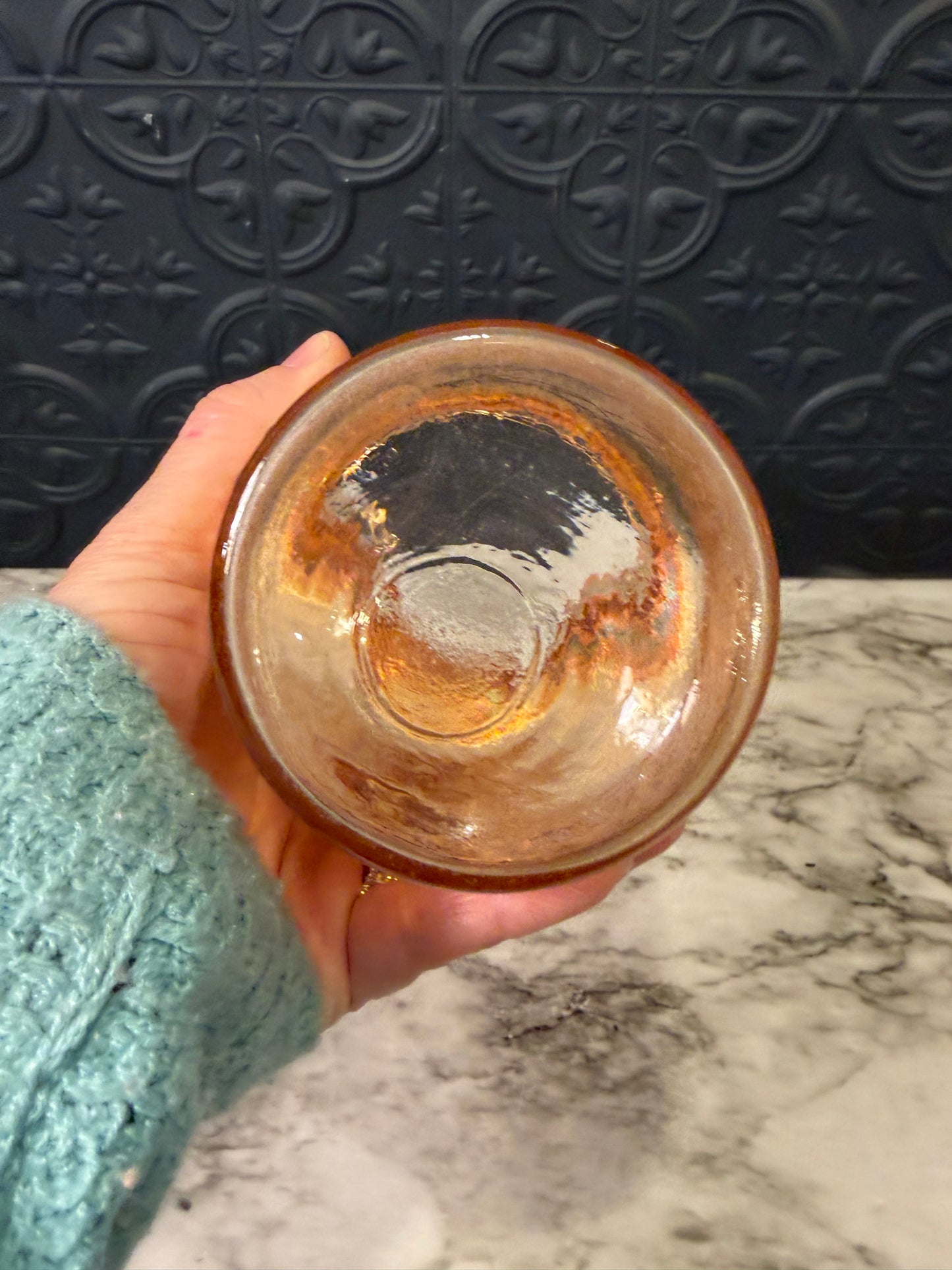 Marigold Carnival Glass Vase