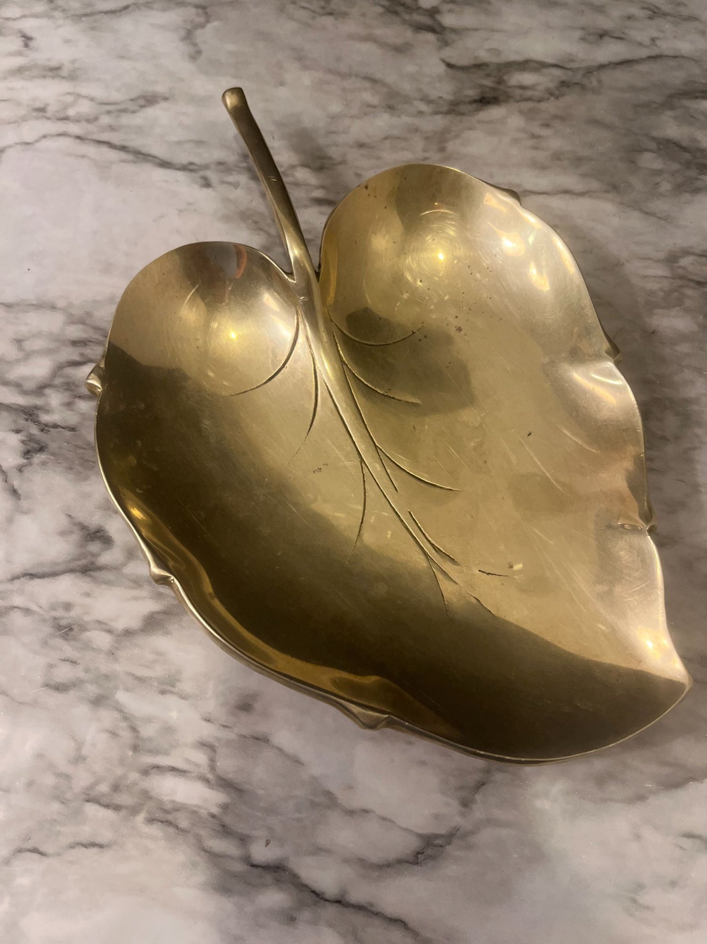 Large Brass Leaf Dish