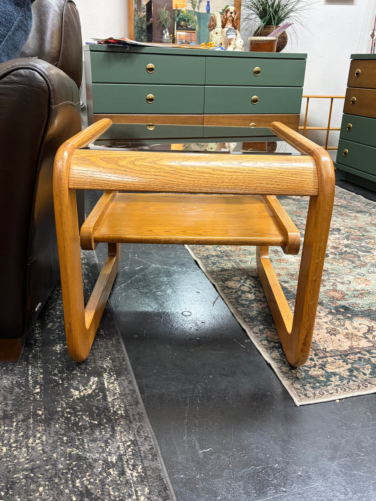 Mid Century Lou Hodges Style Side Table with Smoke Glass- each