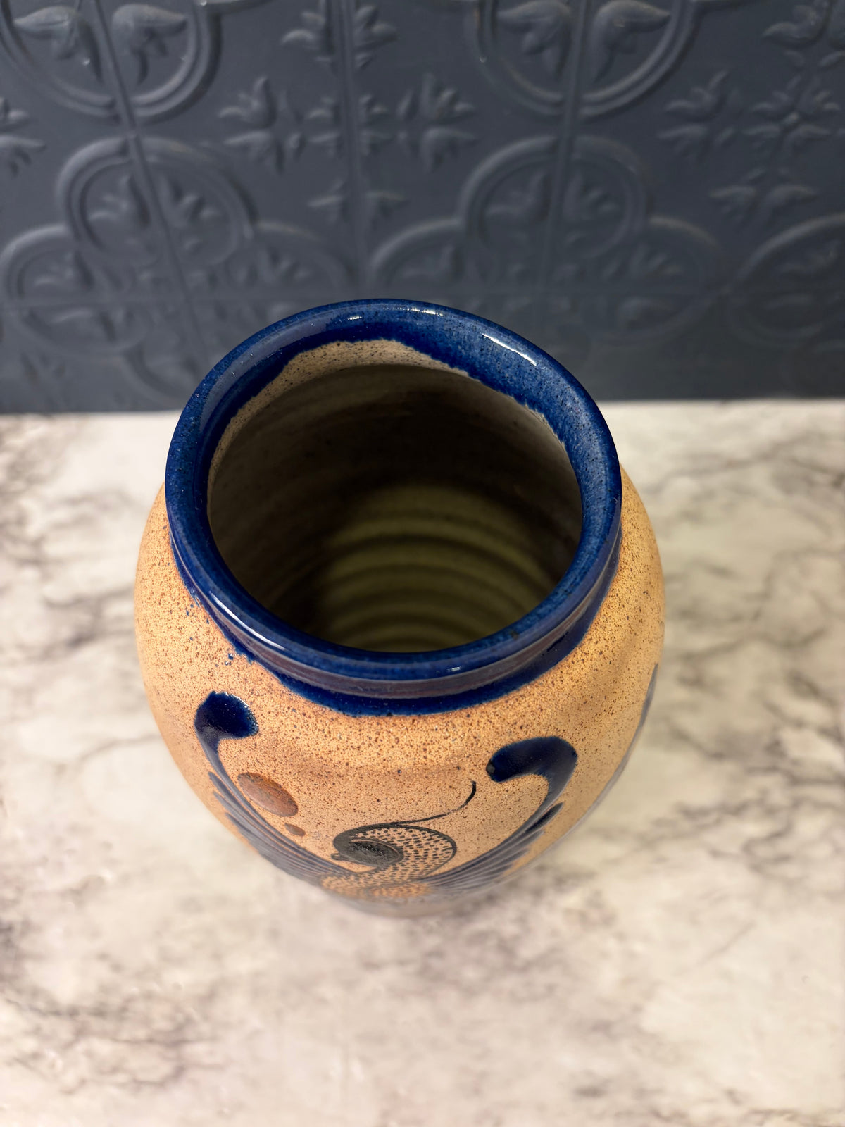 Mexican Art on Sandstone Vase