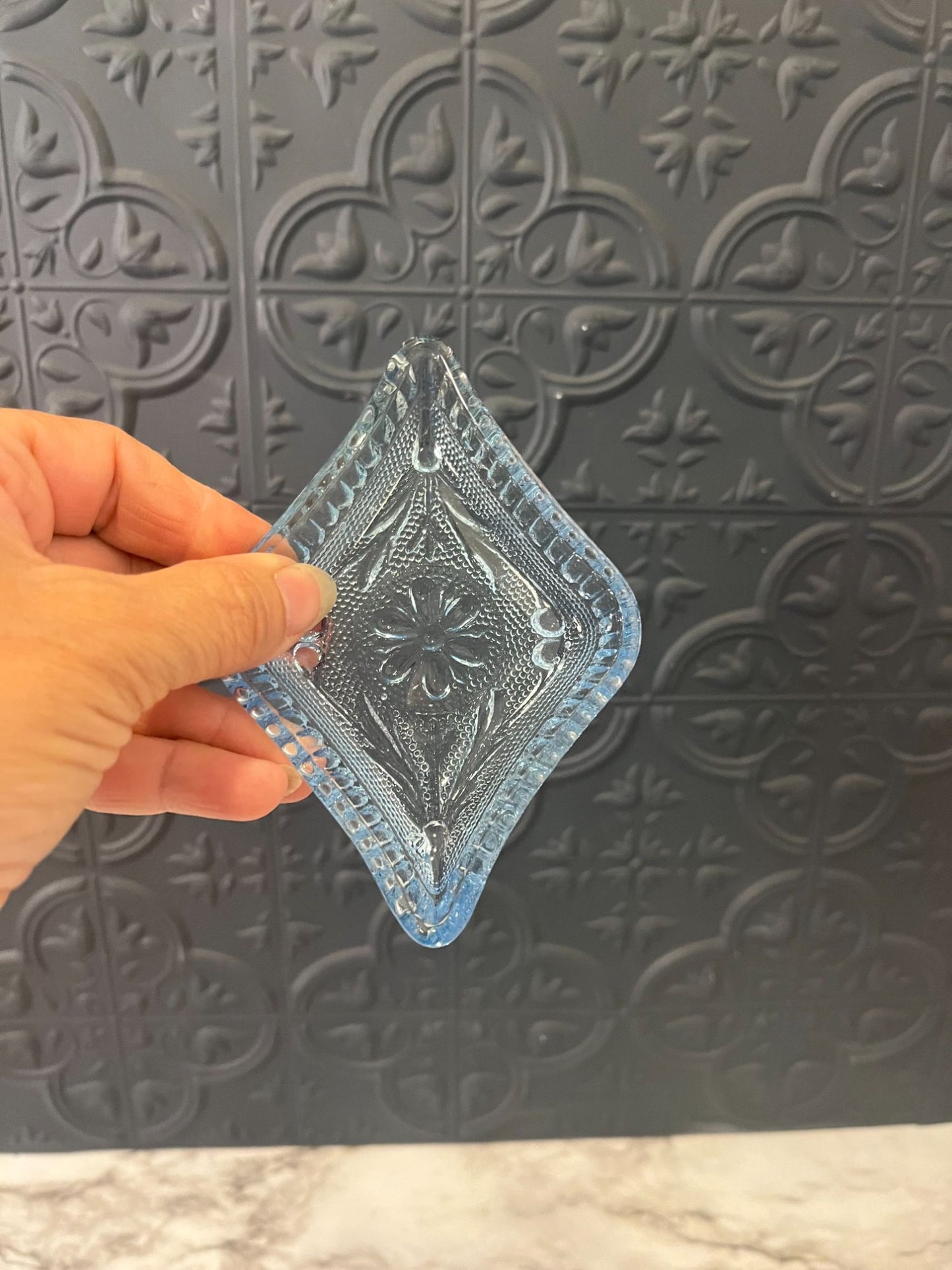 Depression Glass Playing Card  snack x 4