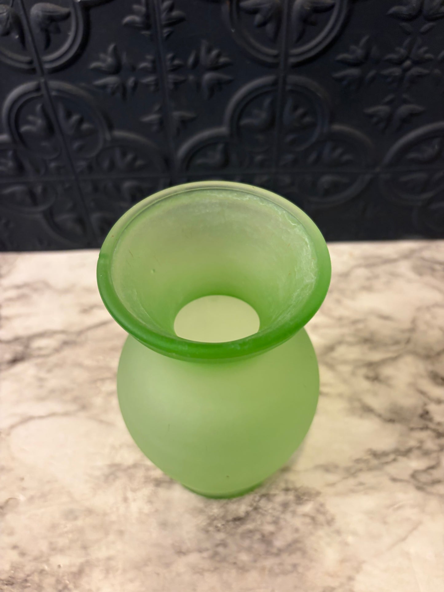 Uranium Glass Satin Vase