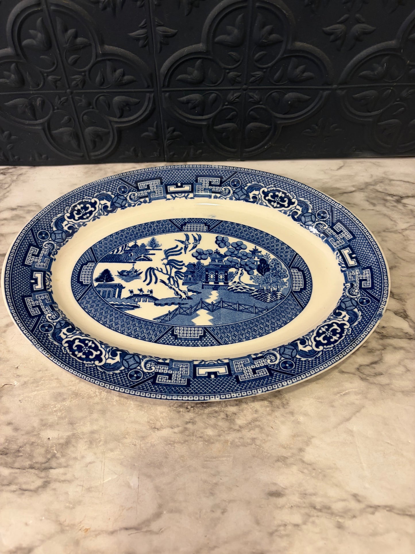 Blue and White Japanese Plate Small
