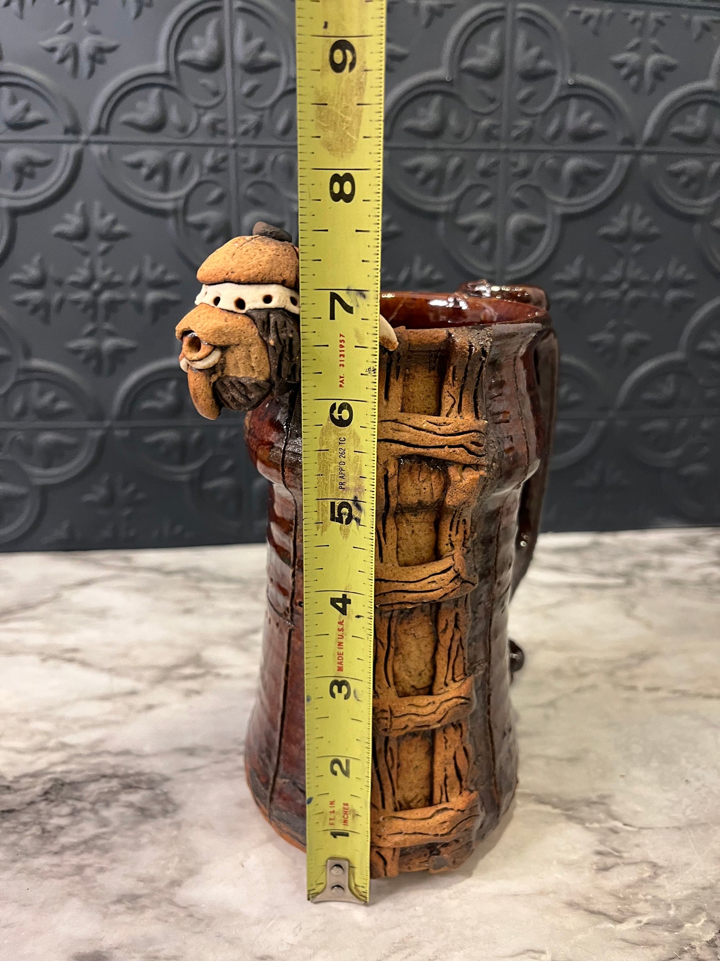 Face Stoneware Mug with Ladder AS IS