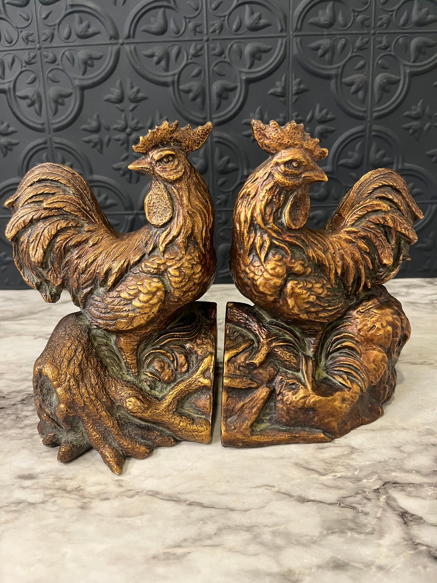 Rooster Bookends