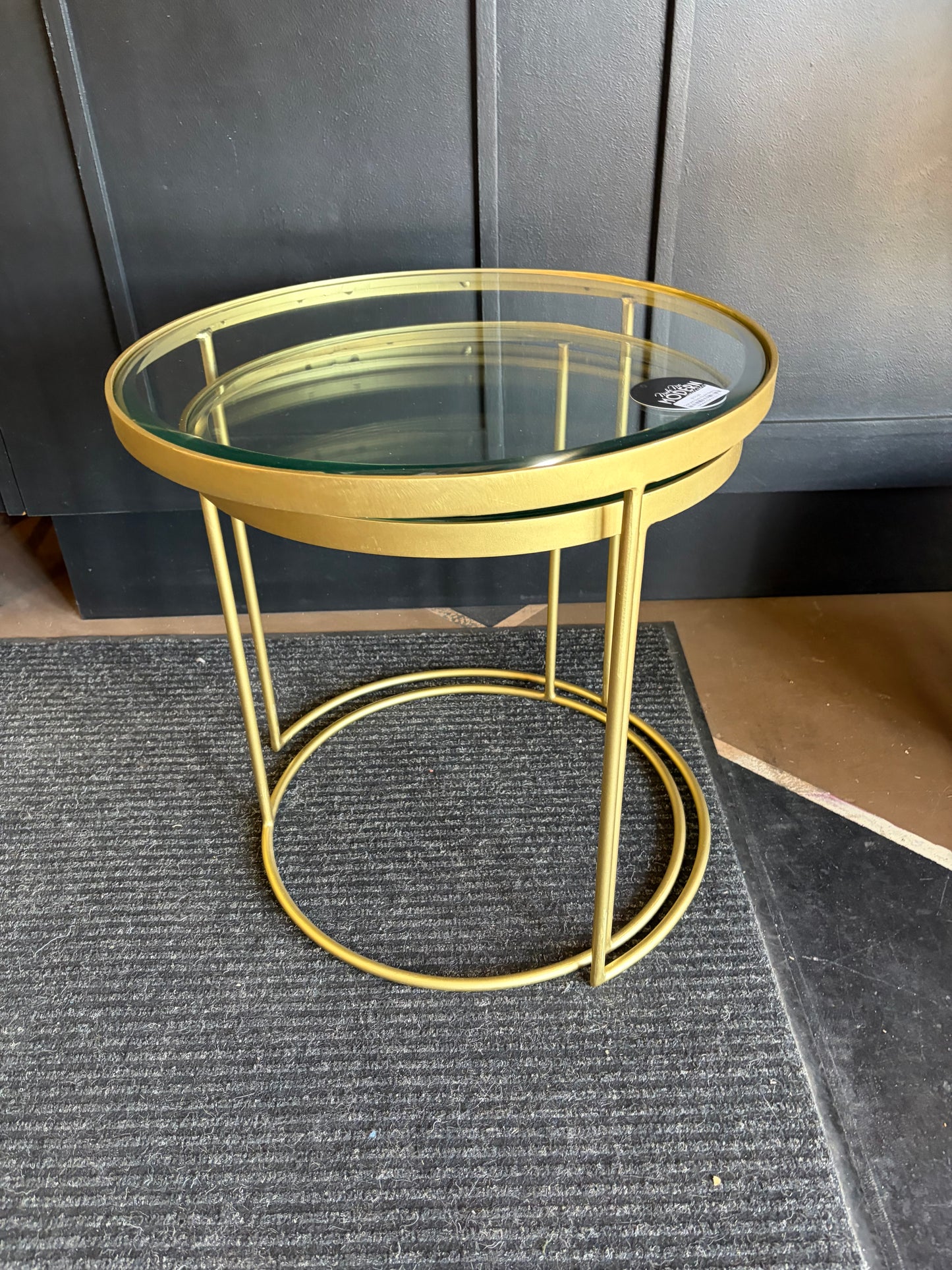 Gold and Glass Round Nesting Tables