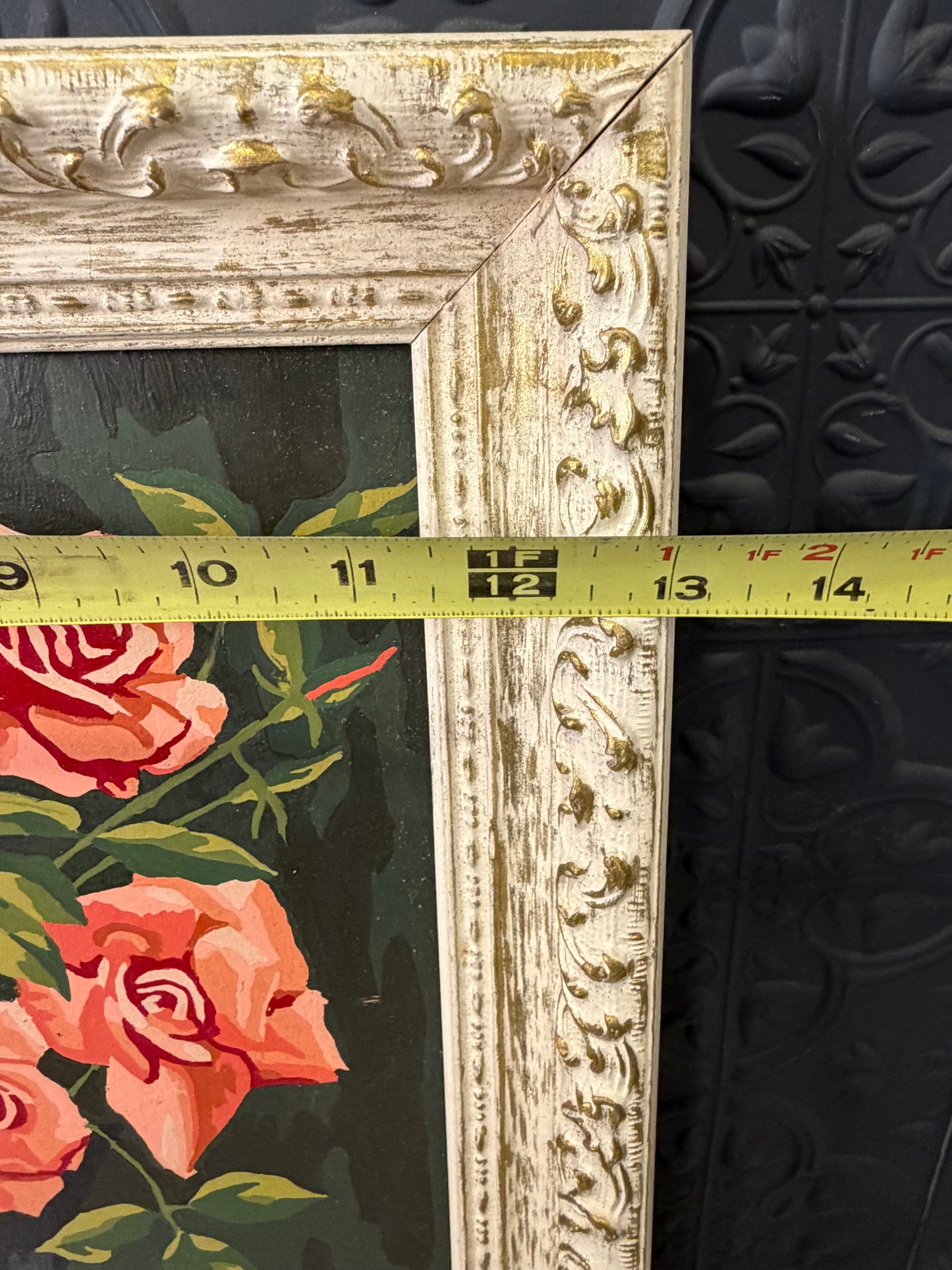 Vintage Paint by Number of Roses  Framed