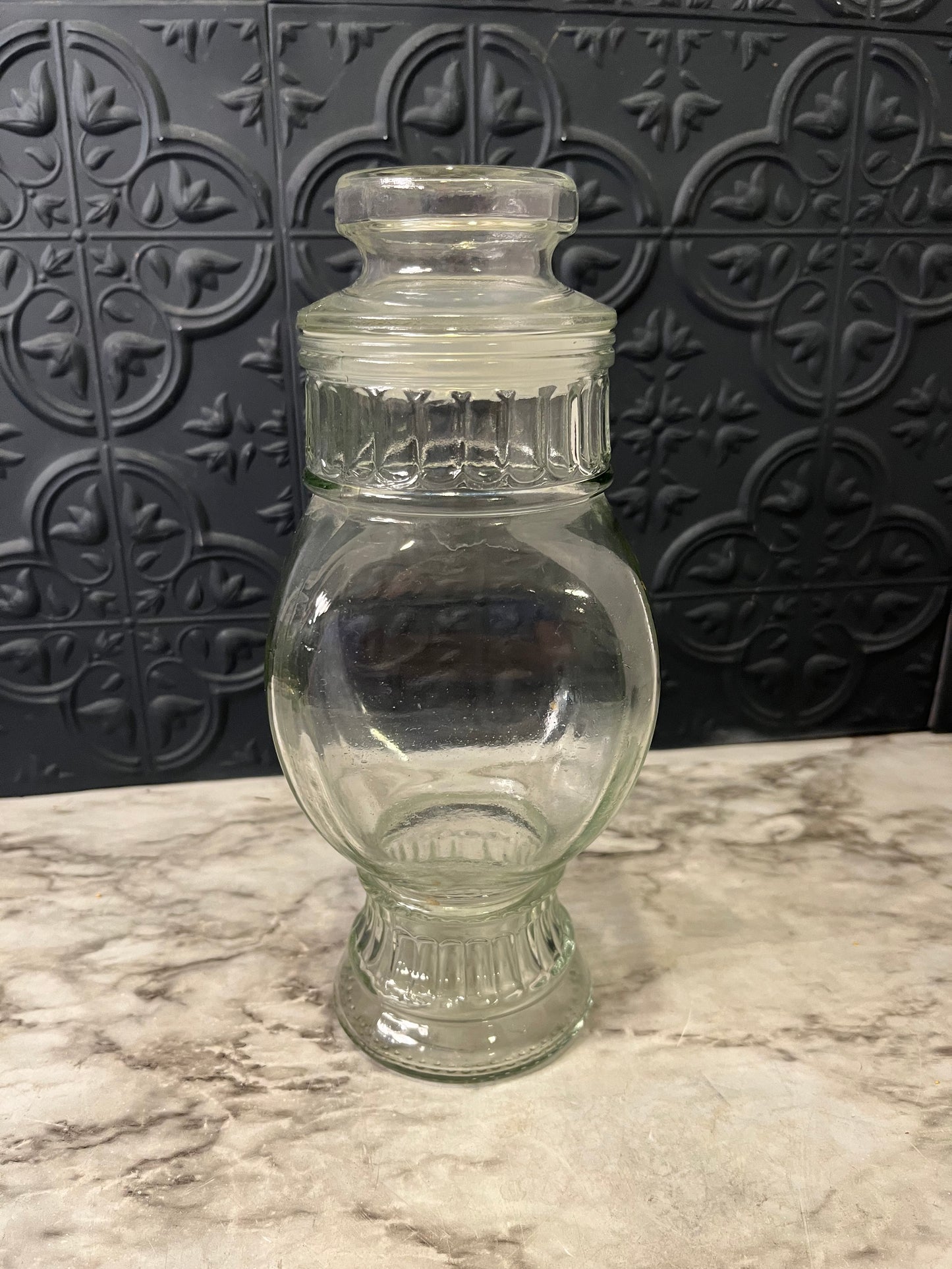Vintage Glass Apothecary Jar 9.5" with Lid