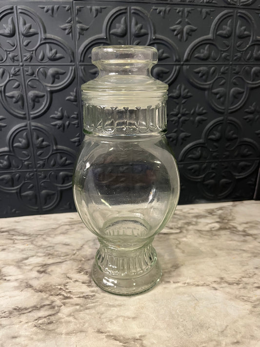 Vintage Glass Apothecary Jar 9.5" with Lid