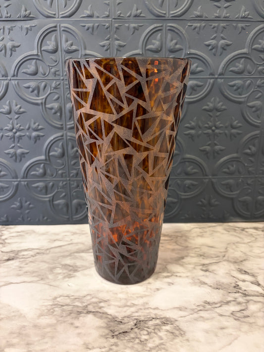 Etched Tortoise Shell Vase