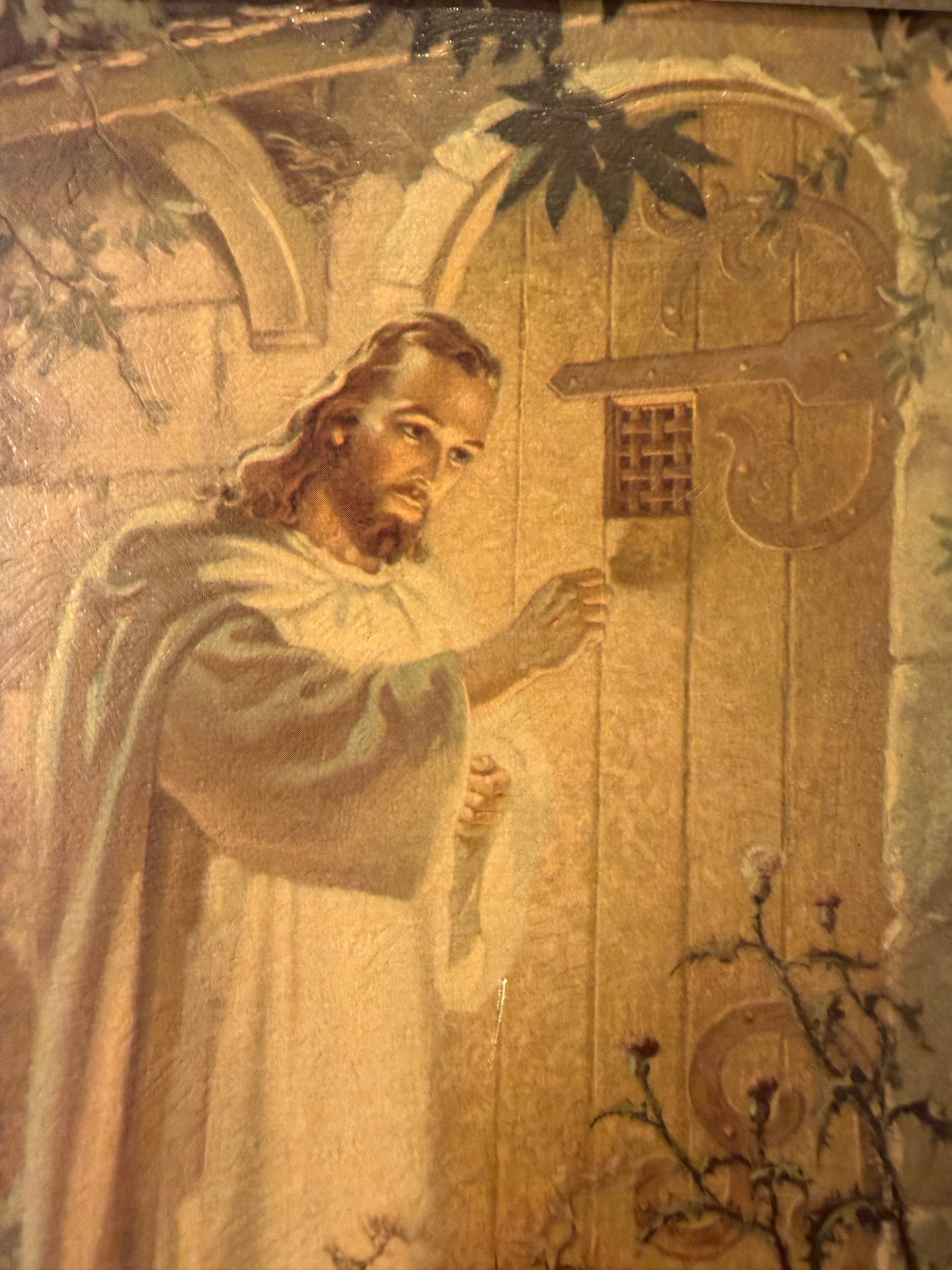 Christ at Hearts Door Print on Board
