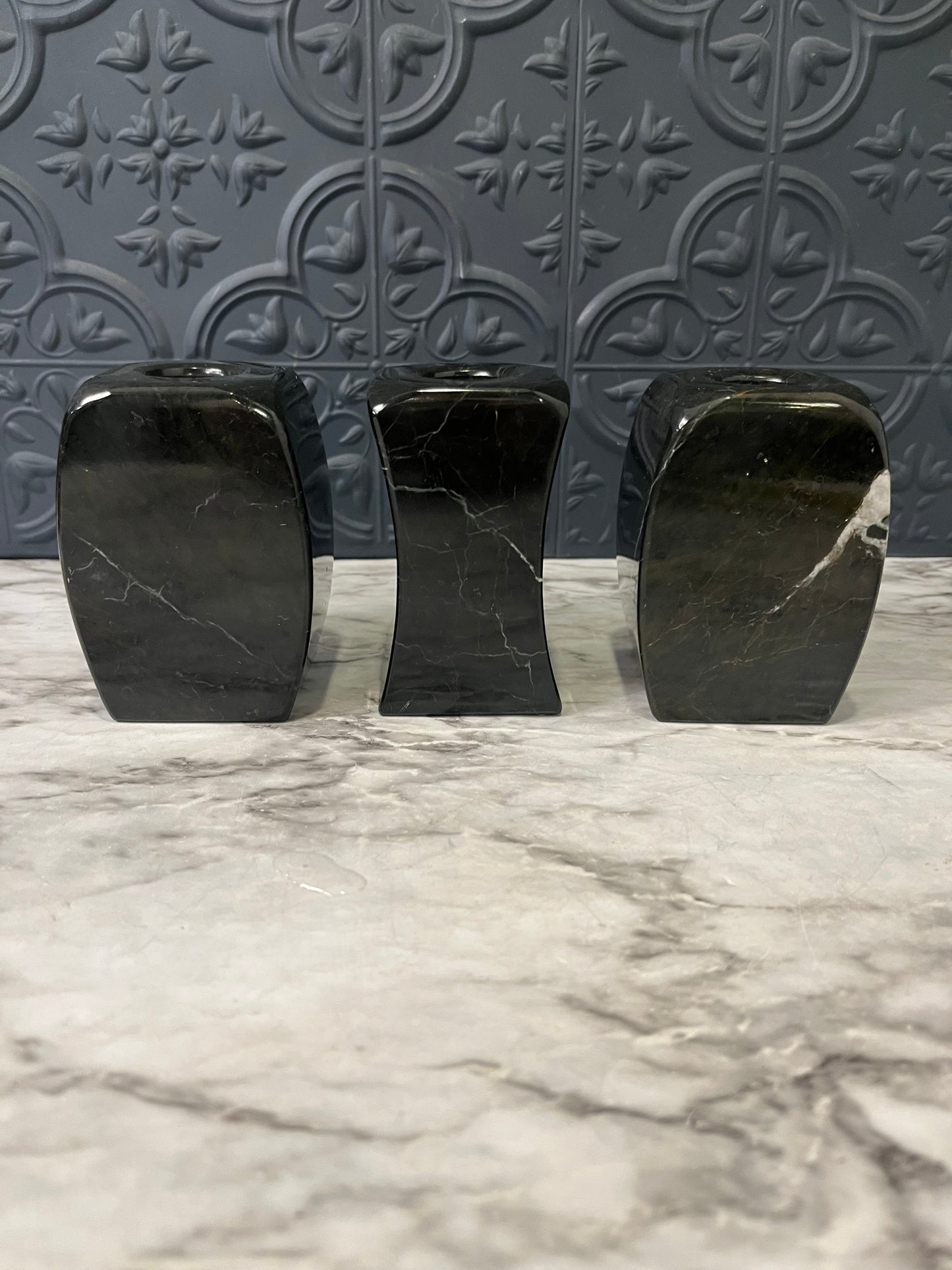Stone Candleholder 3 Piece