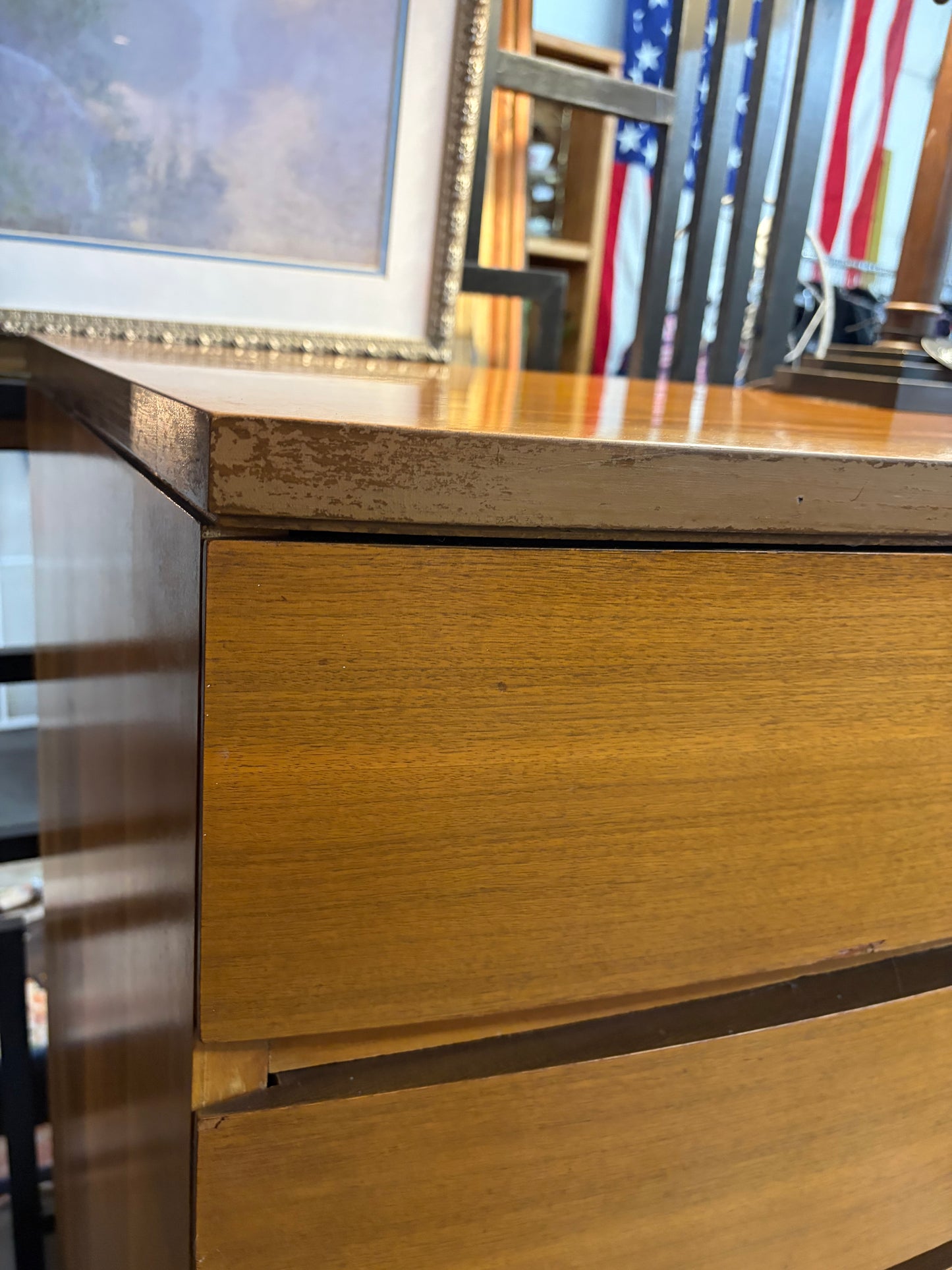Mid Century 5 Drawer Tall Dresser