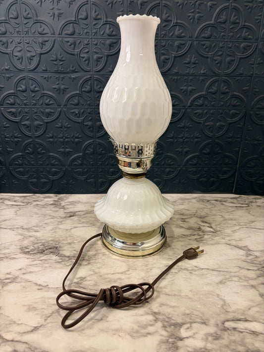 Milk Glass Hurricane Lamp
