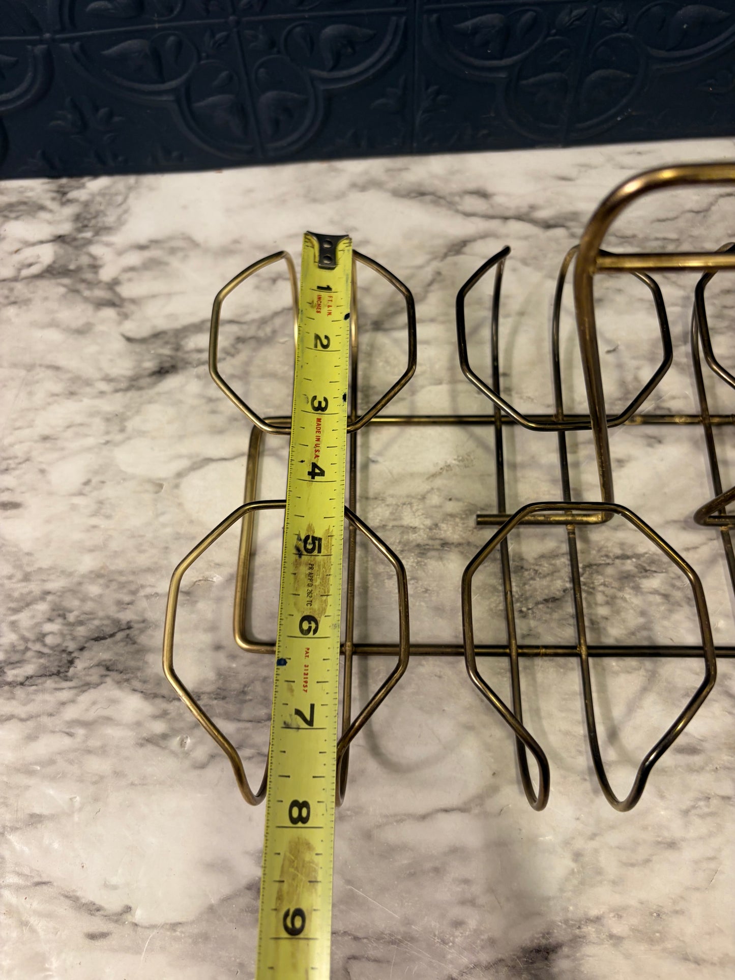 Mid Century Brass Wire Drink Caddy