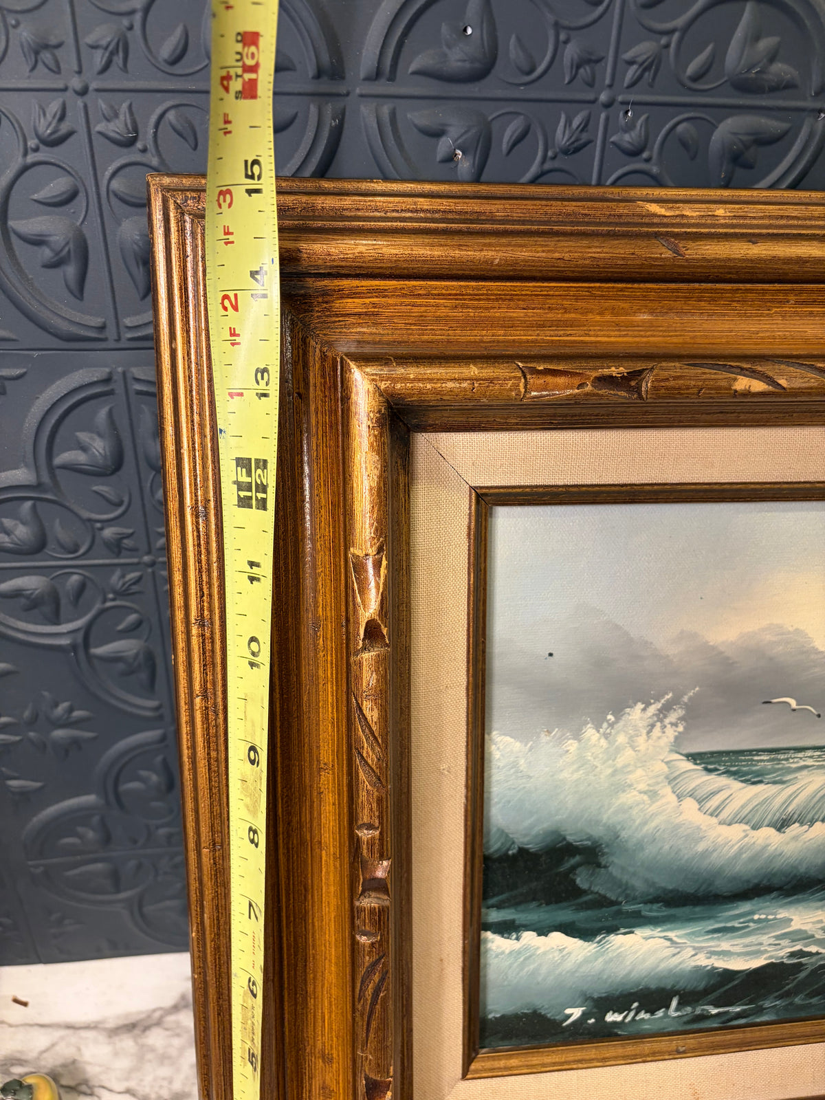 J Winslow Original Seascape Framed