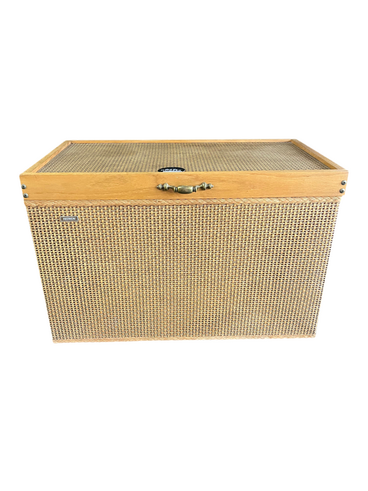 Vintage Wicker Redmon Chest with Brass Handle